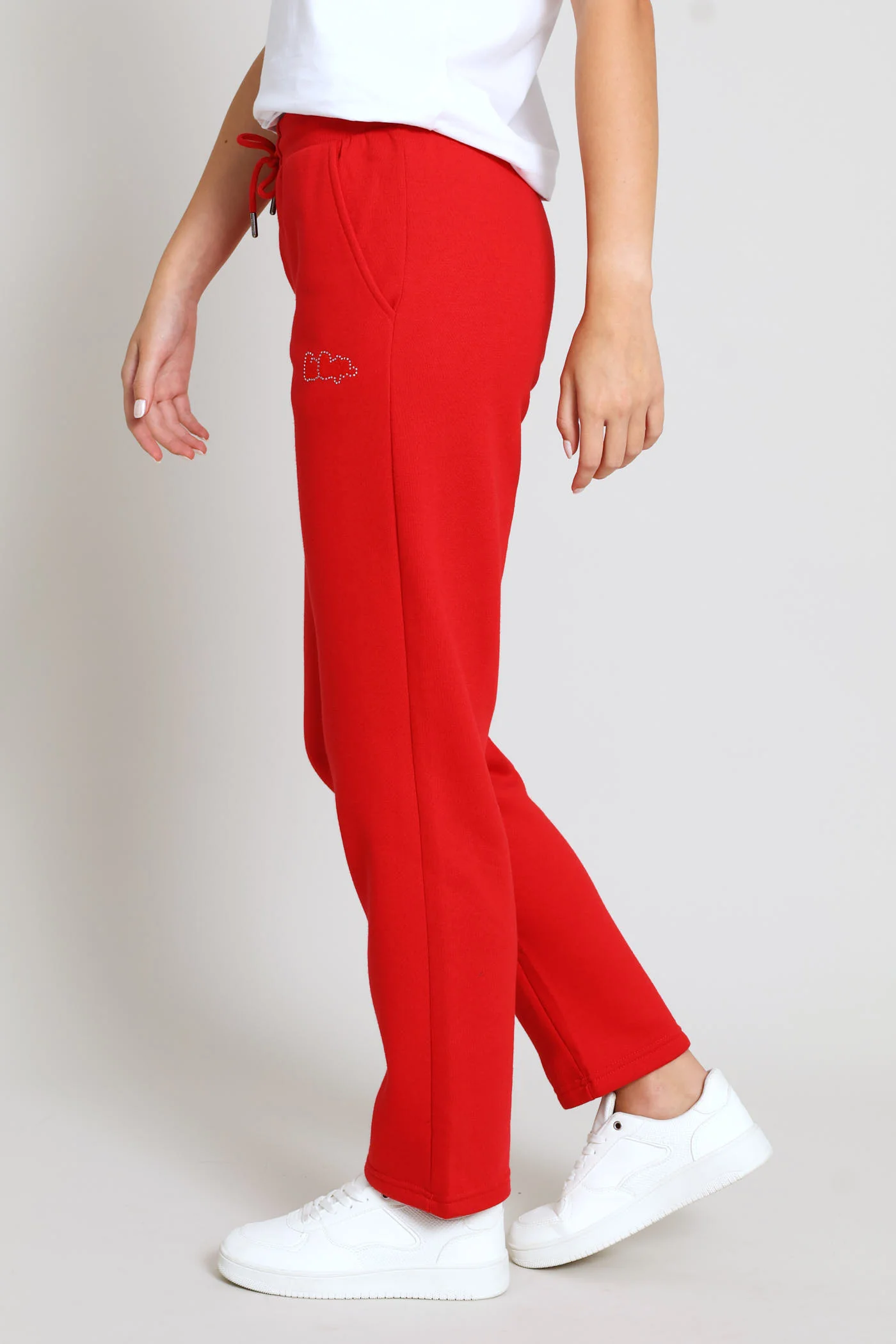 Wide Leg Sweatpants - Red - Image 4