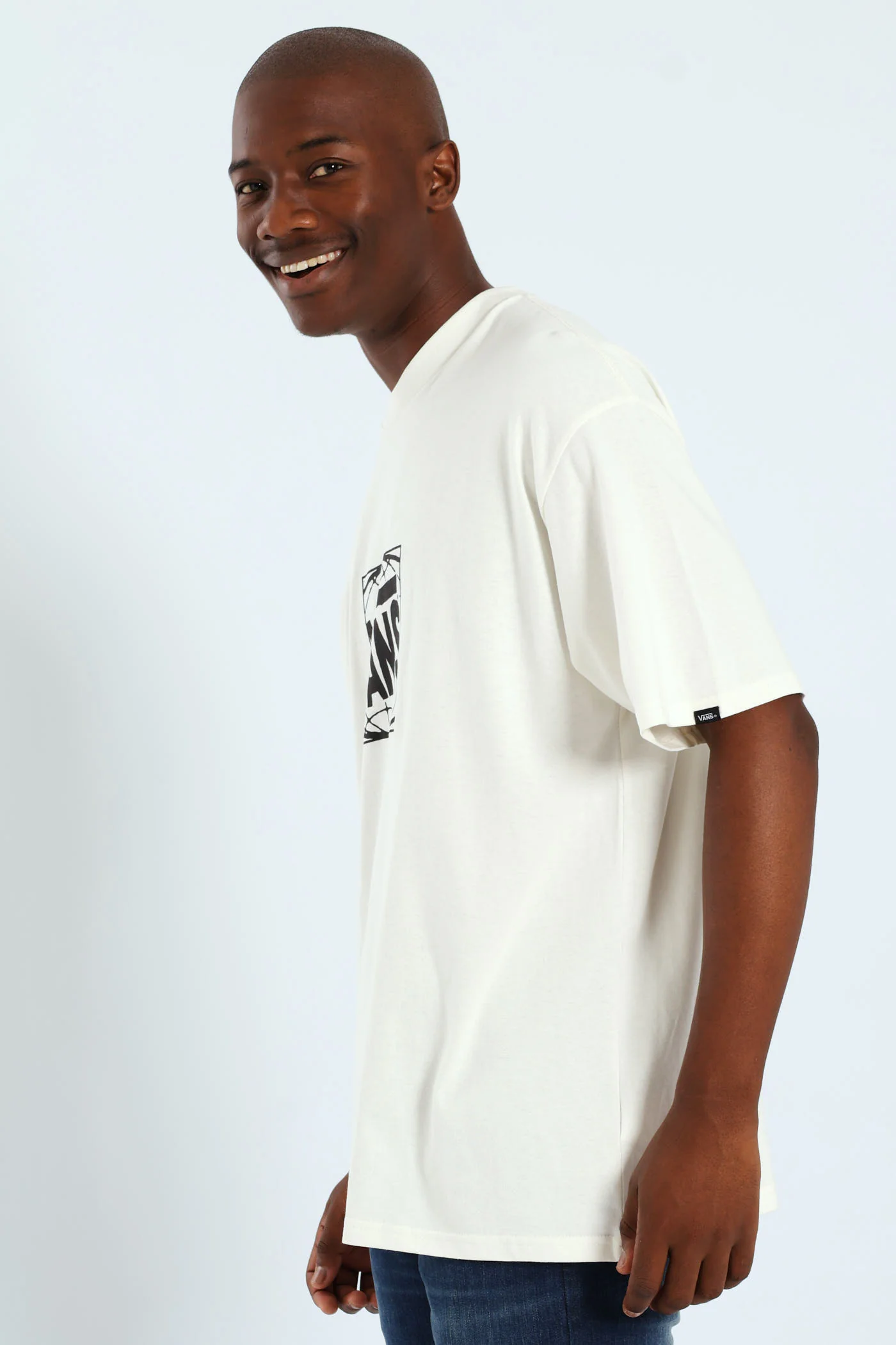 Wide Loose Short Sleeve Tee - Off White - Image 3
