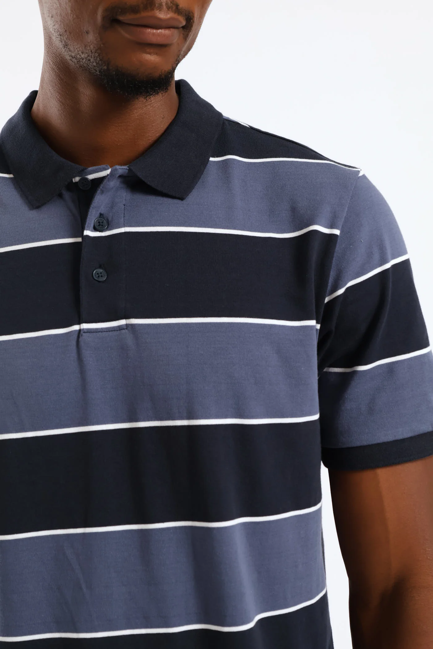 Wide Stripe Golfer - Navy - Image 2