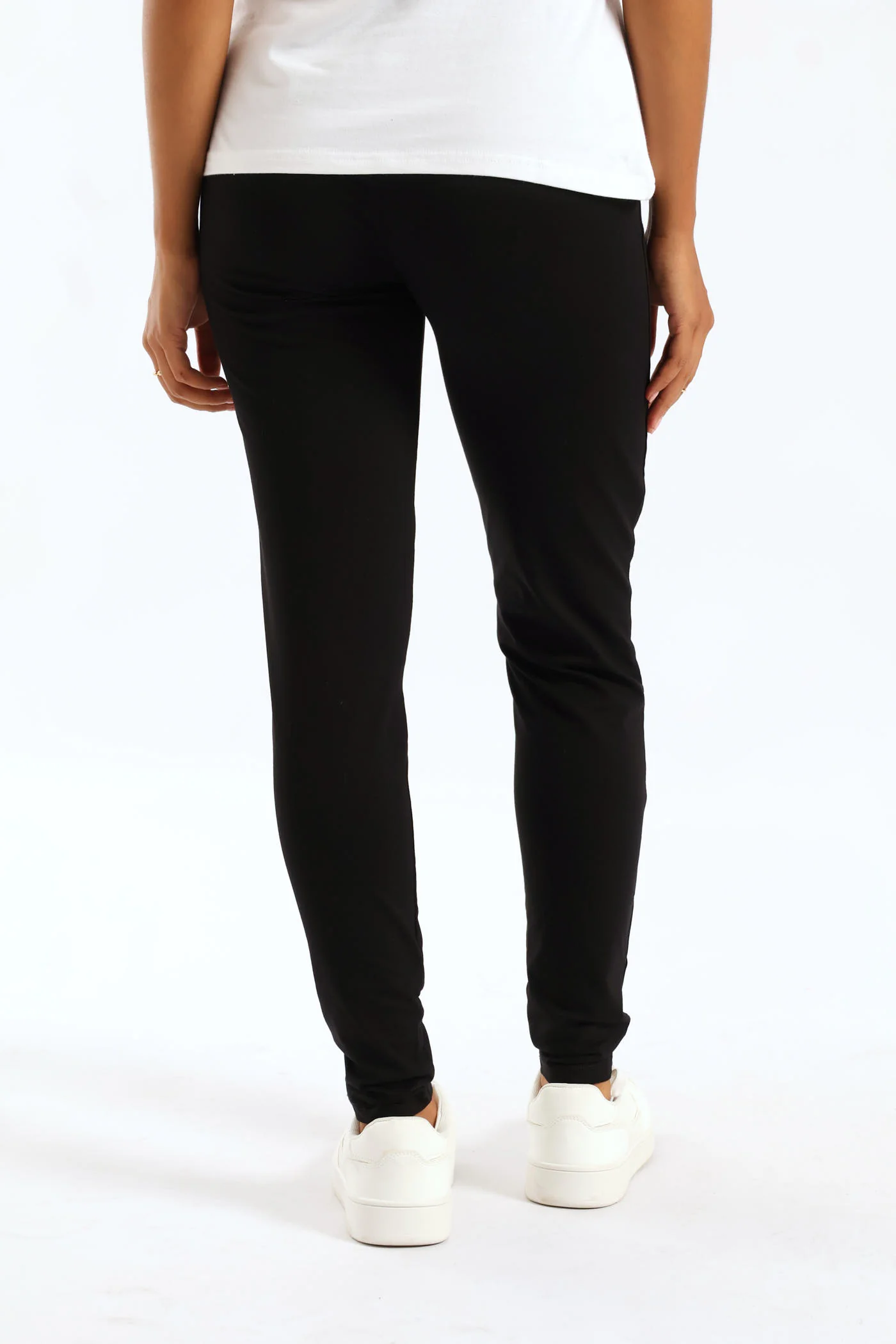 Wide Waistband Basic Legging - Black - Image 5