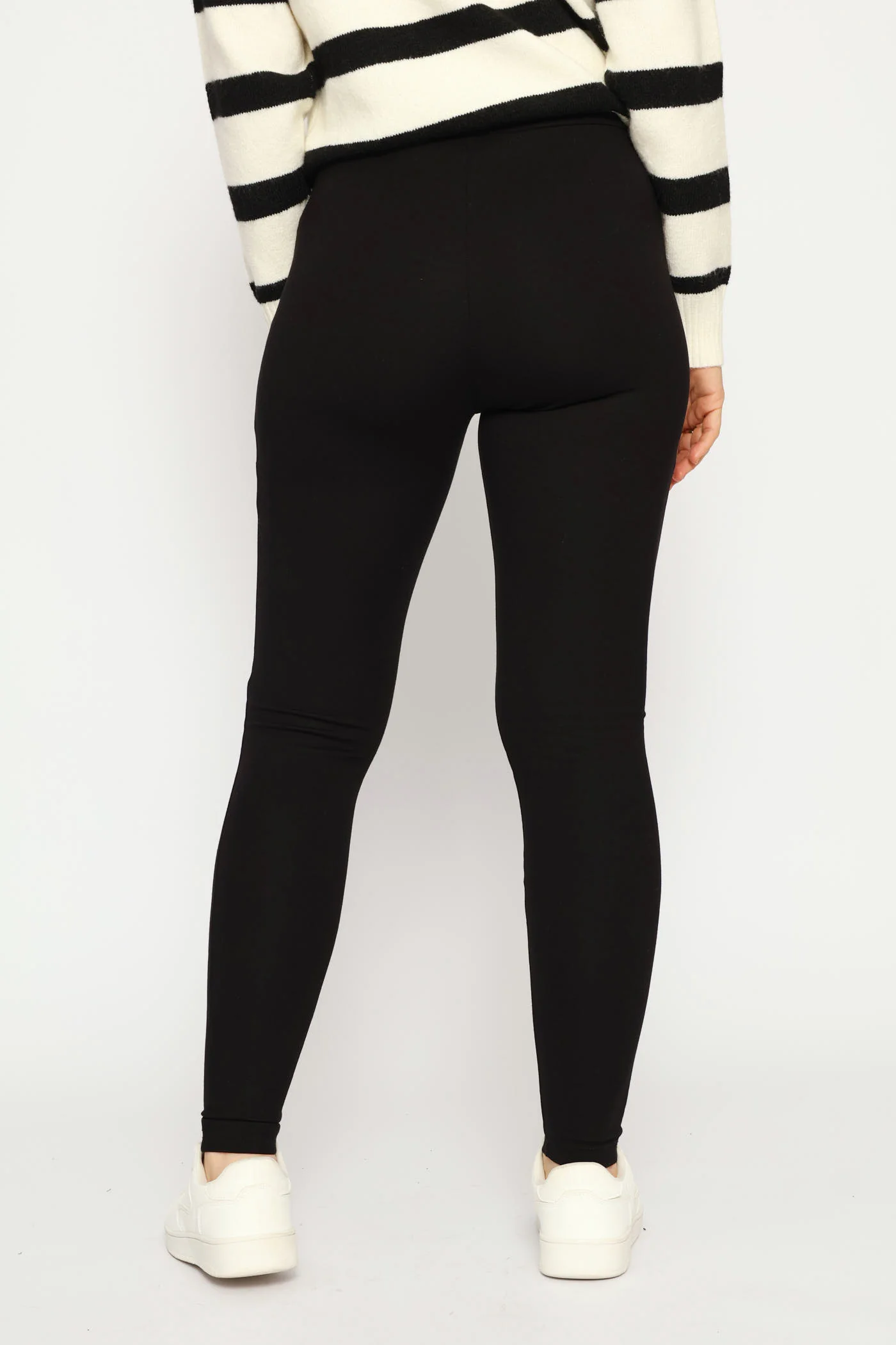 Wide Waistband Ponte Legging - Black - Image 4