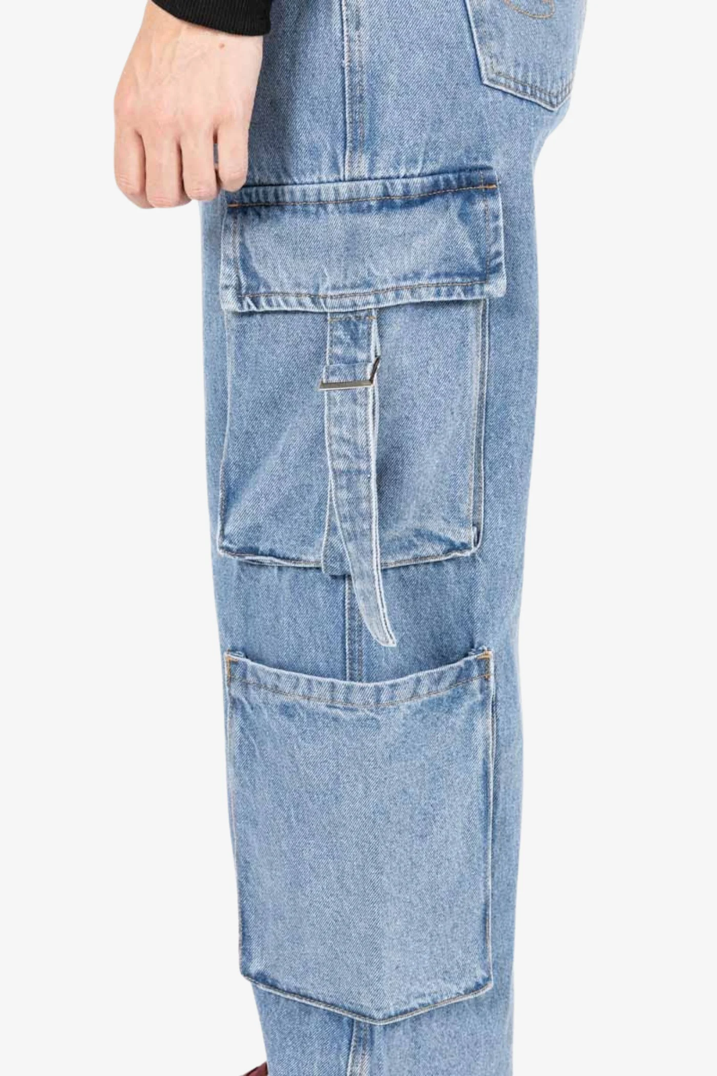 Wideleg Cargo Denim - Light Indigo - Image 10