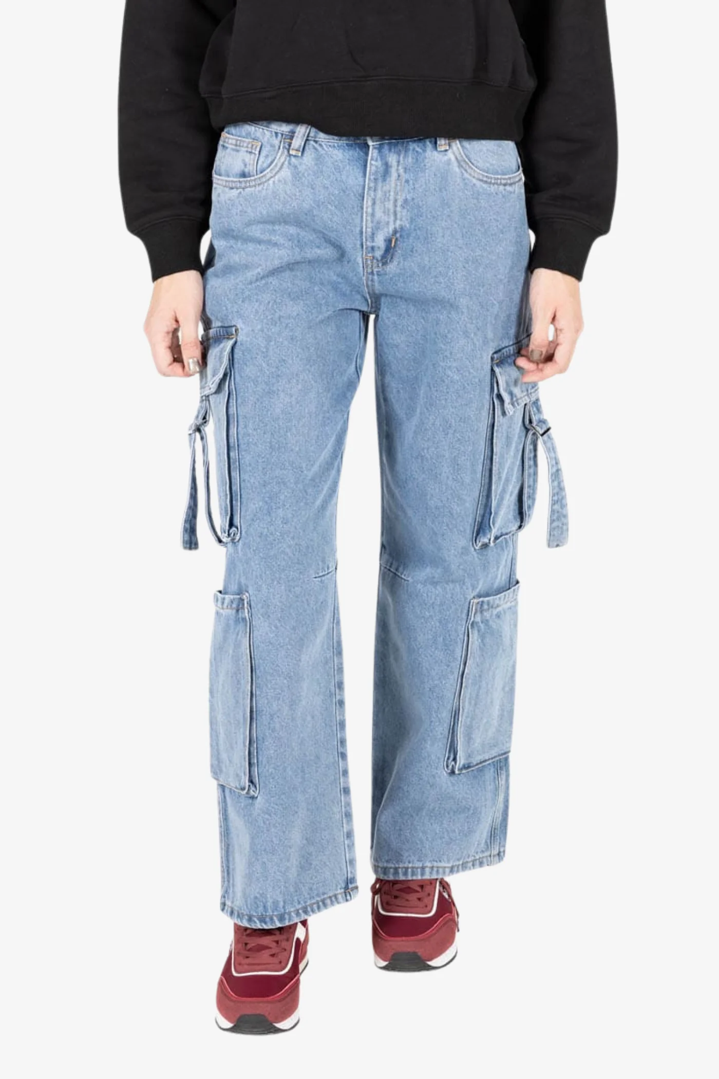Wideleg Cargo Denim - Light Indigo - Image 8