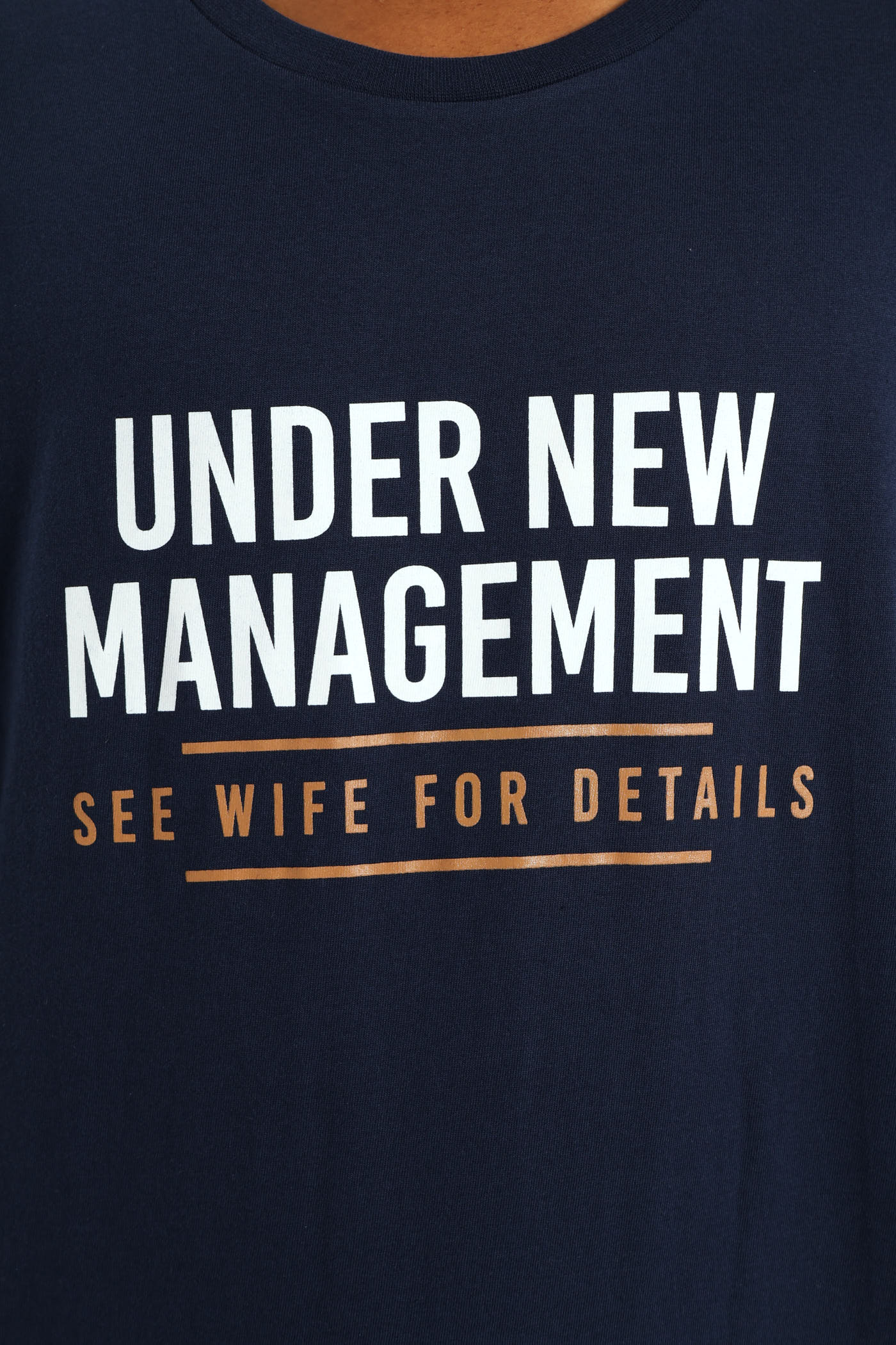 Wife Management Slogan Tee - Navy - Image 2