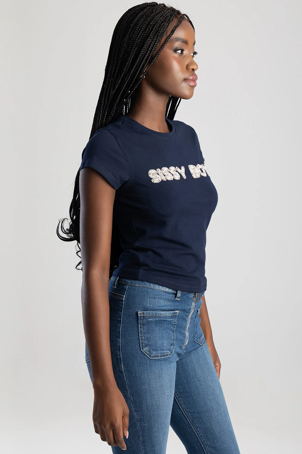 Wild Hearts: Baby T-Shirt With Pearl & Pink Branding - Navy - Image 3