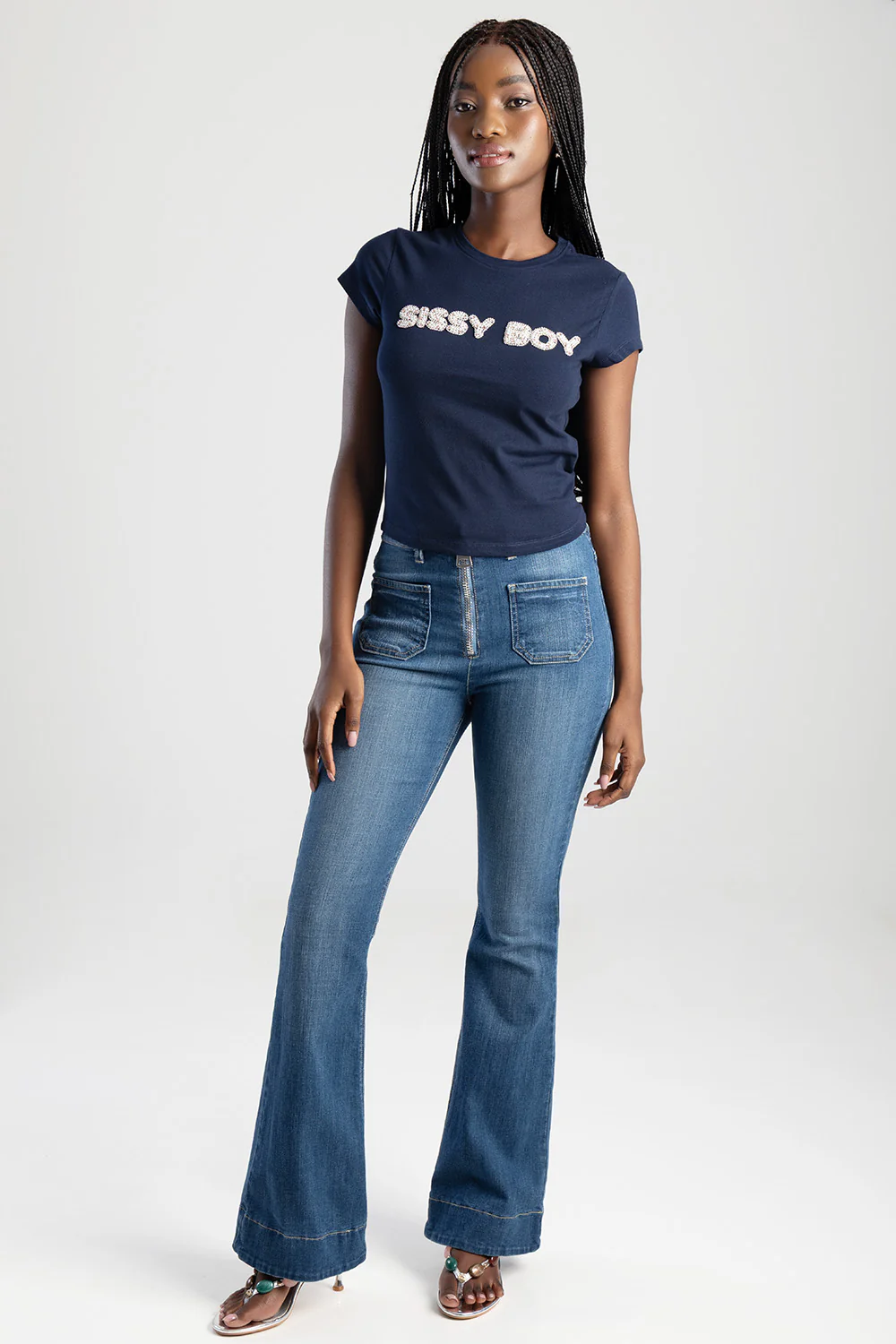 Wild Hearts: Baby T-Shirt With Pearl & Pink Branding - Navy - Image 4