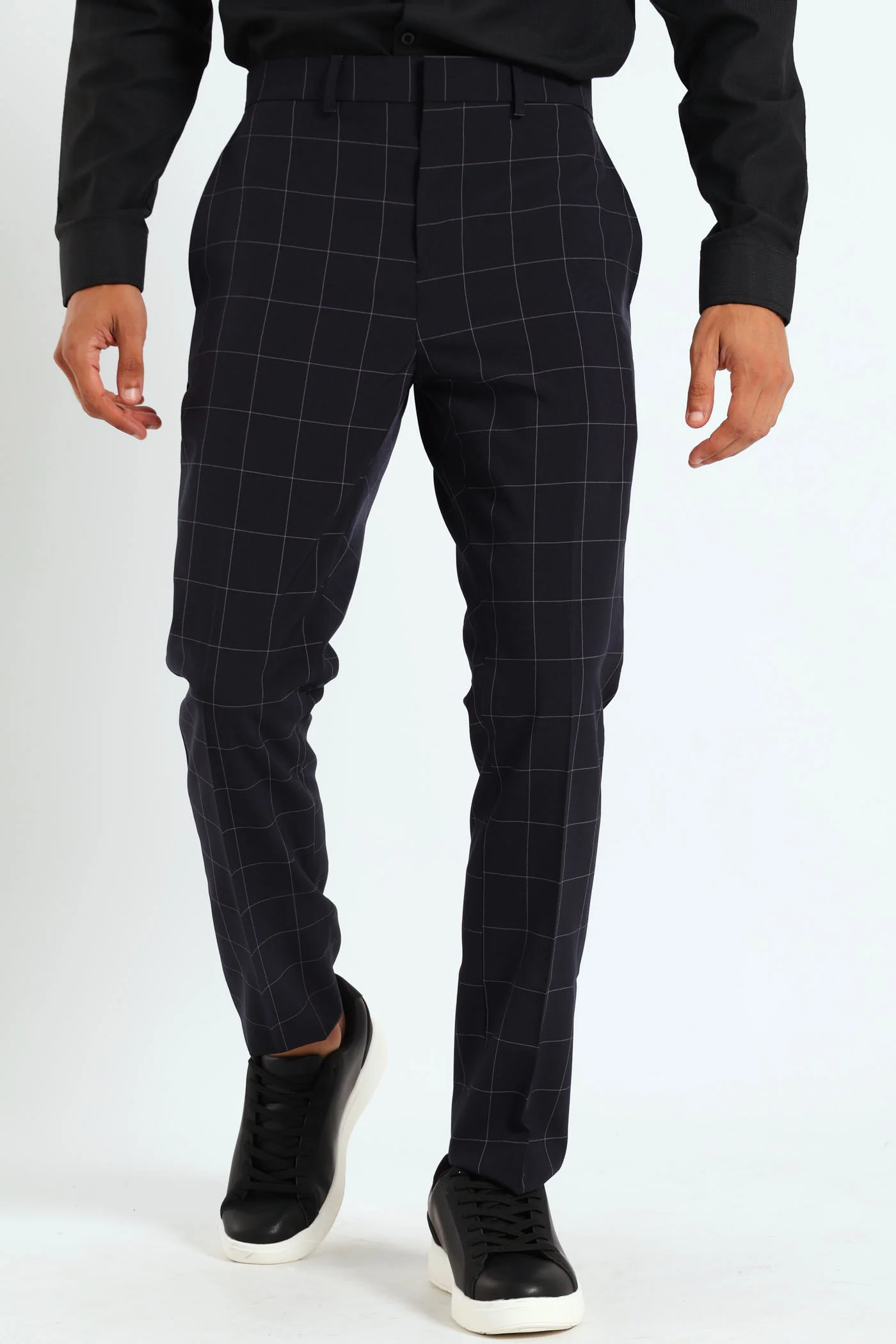 Window Pane Trousers - Navy - Image 3