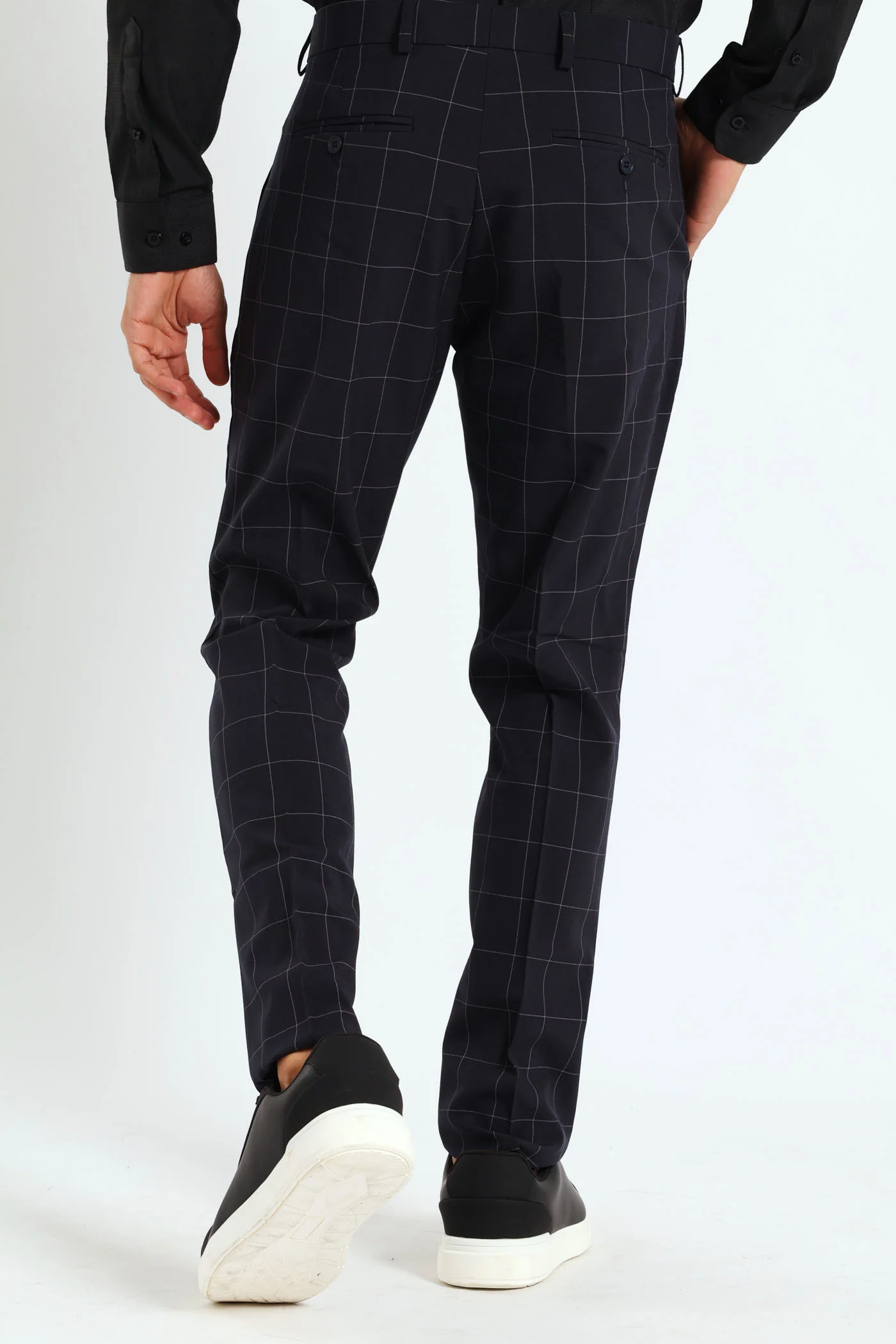 Window Pane Trousers - Navy - Image 4