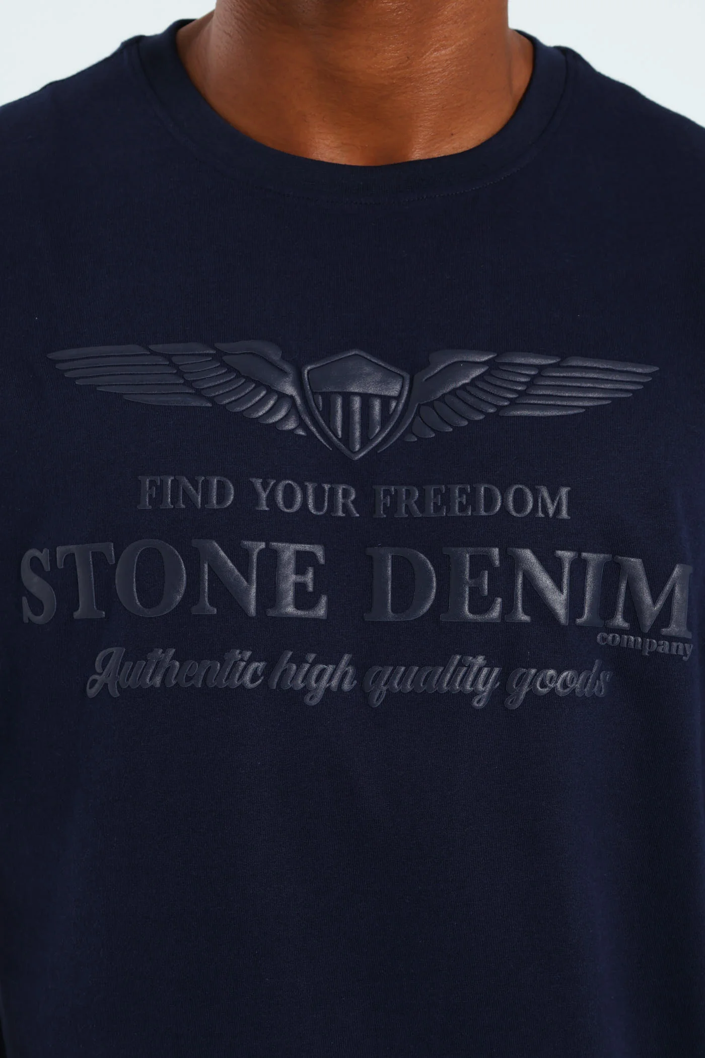 Wings Shield HD Puff Print Tee - Navy - Image 2