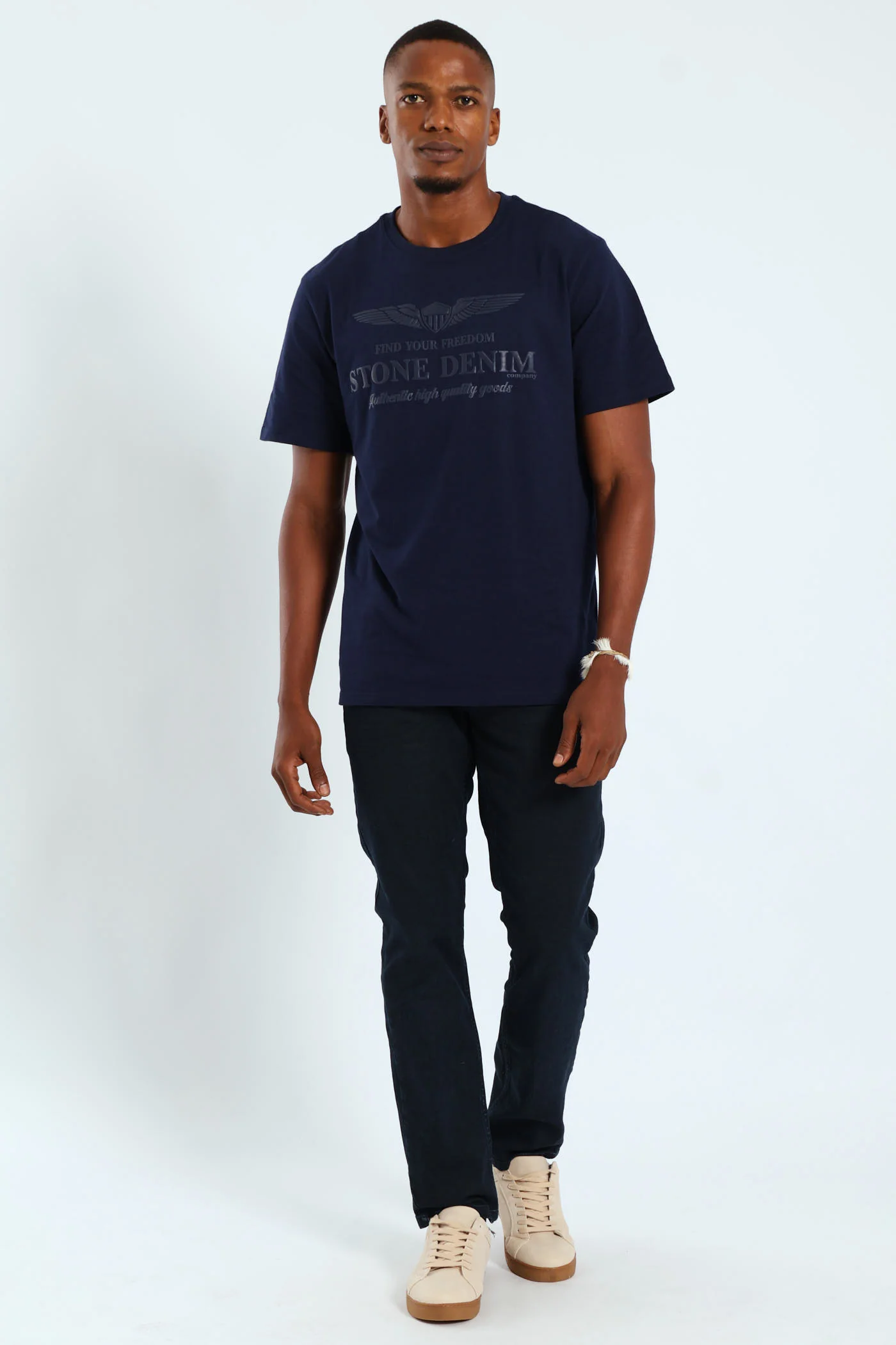 Wings Shield HD Puff Print Tee - Navy - Image 5