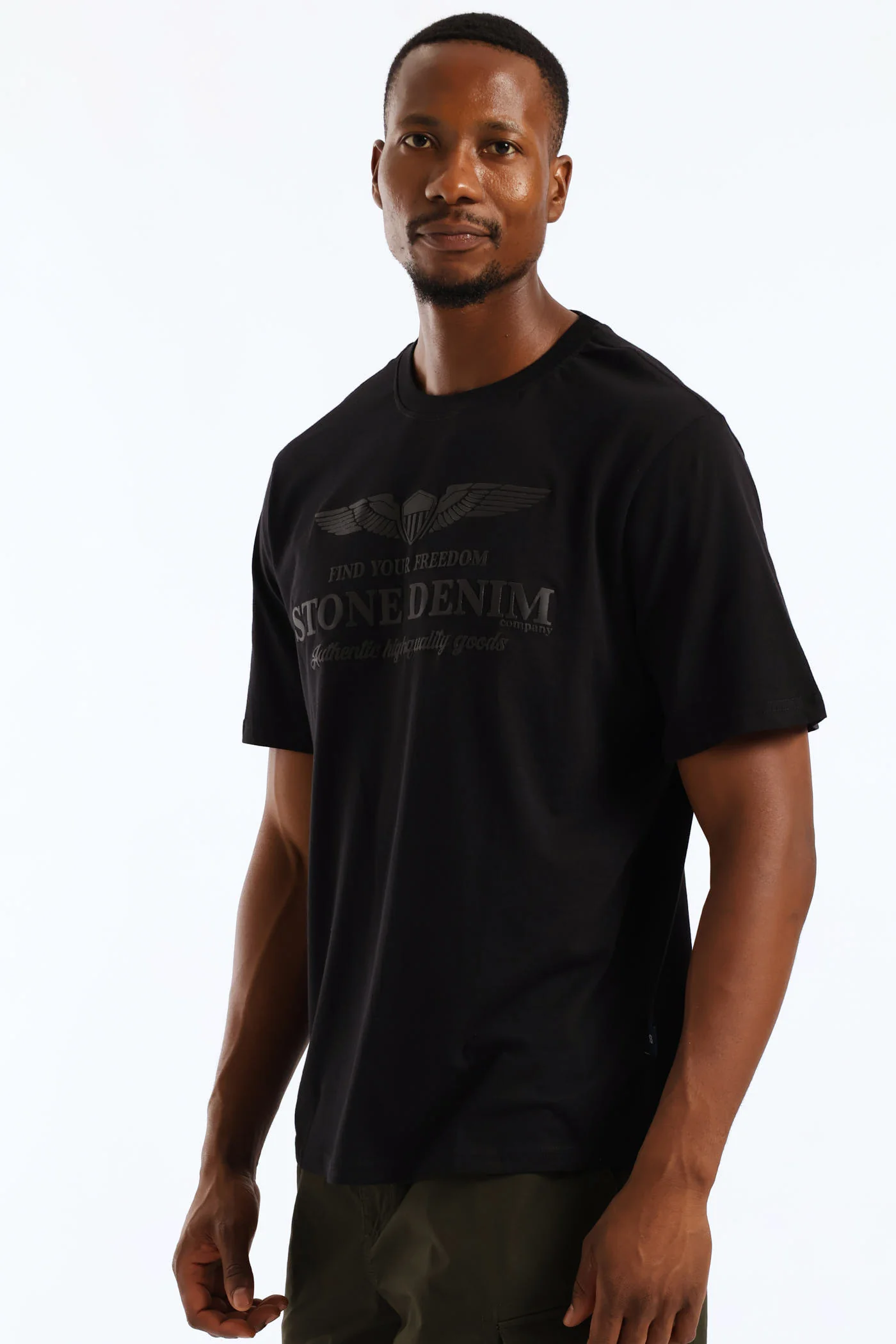 Wings Shield Puff Print Tee - Black - Image 3