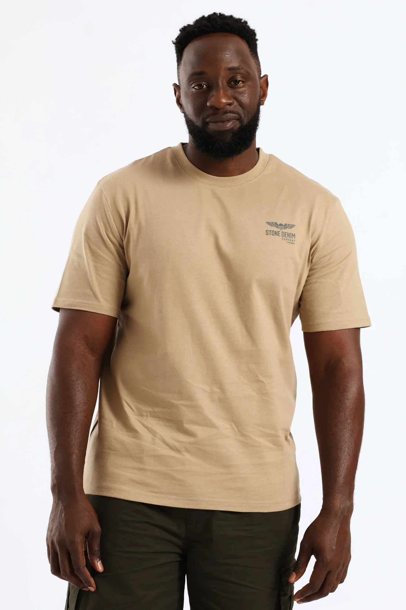 Wings Stone Denim Company Heavy Weight T-Shirt - Taupe - Image 3