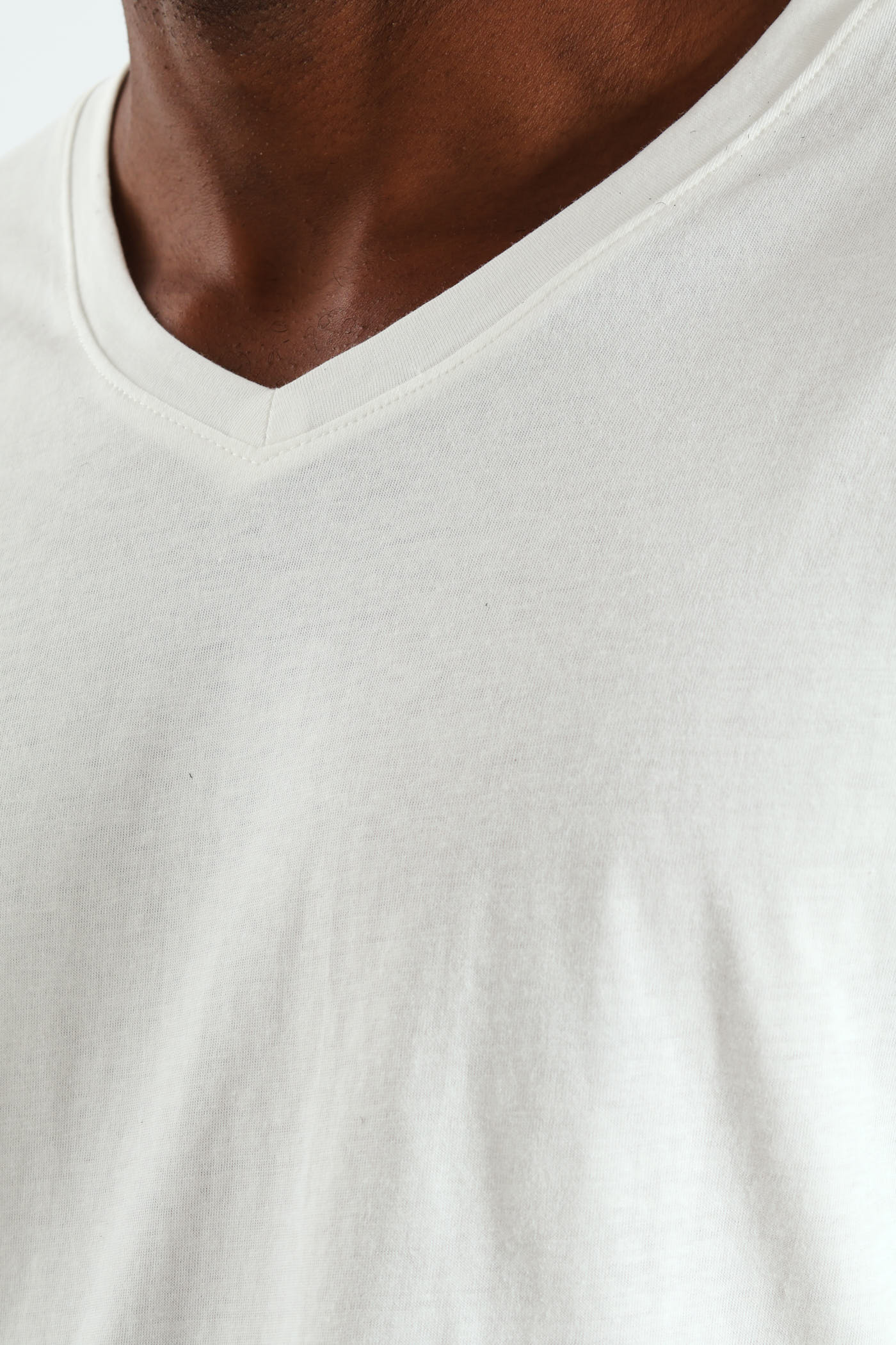 Winter Long Sleeve Cotton Thermal V-Neck Tee - White - Image 5