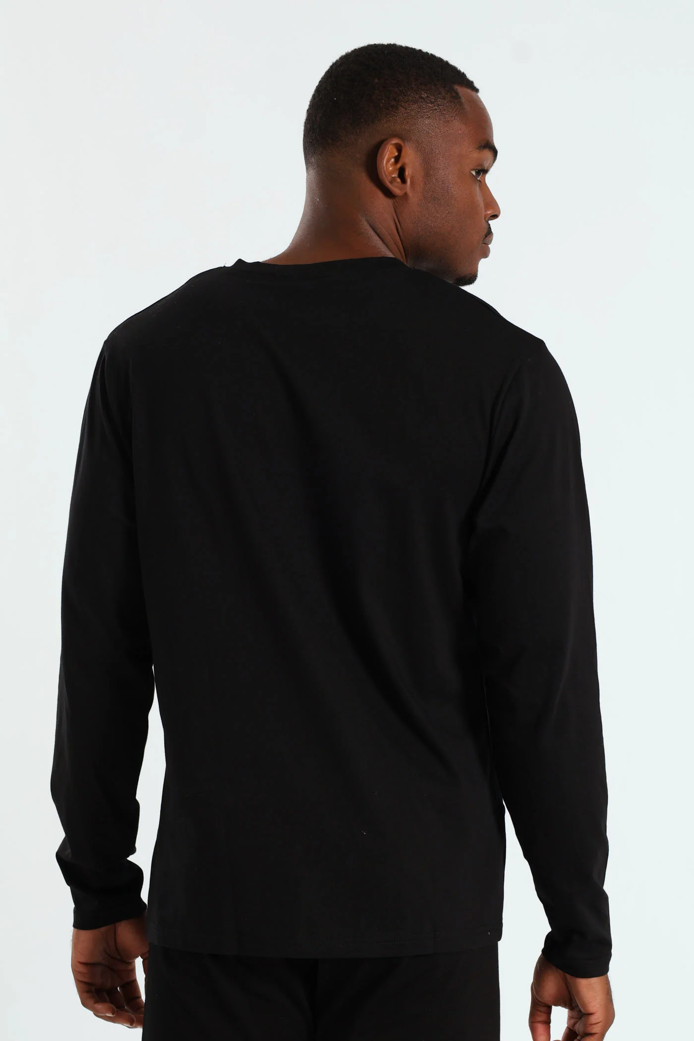 Winter Long Sleeve Thermal V-Neck Tee - Black - Image 3