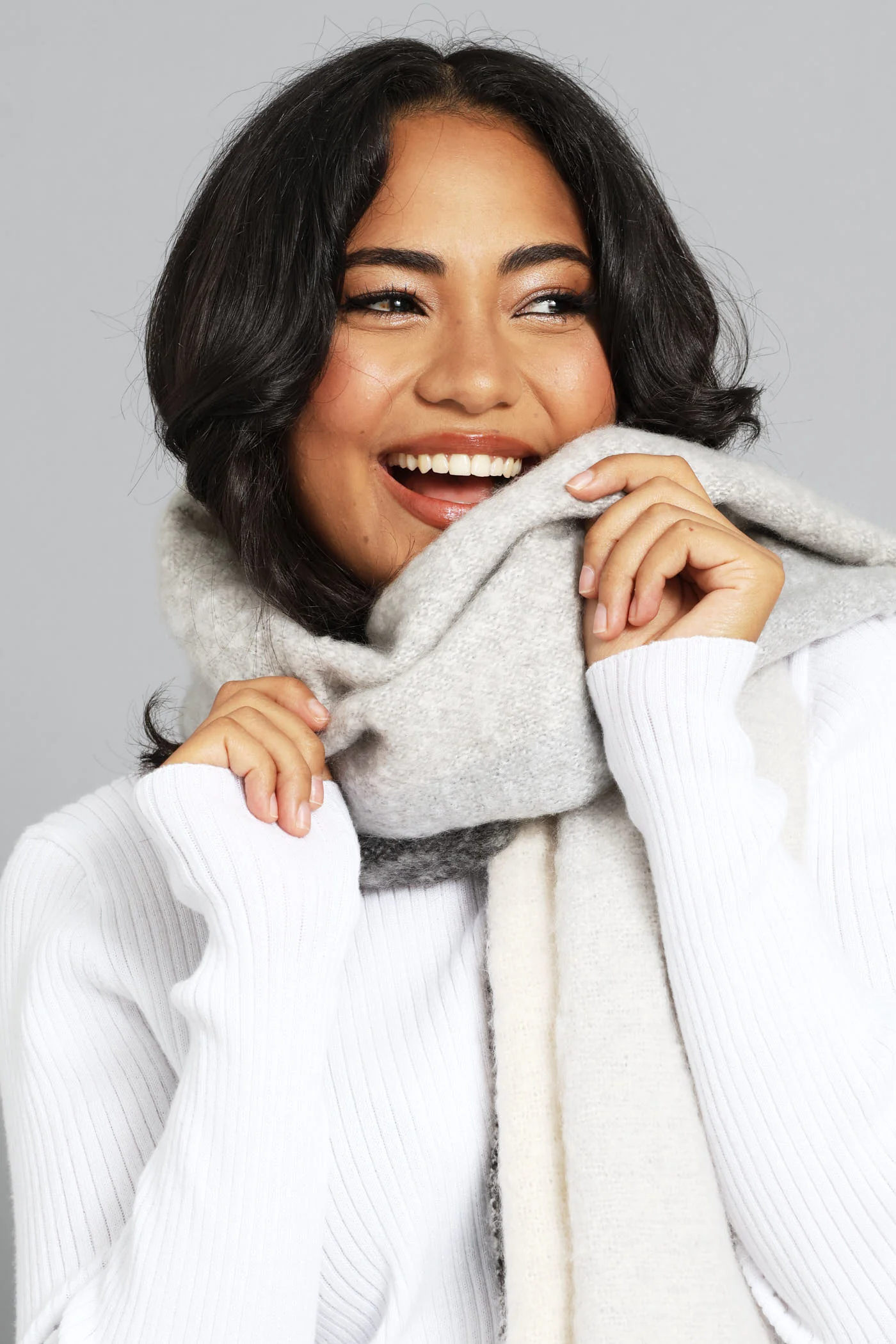 Winter Scarf - Black/Grey/Cream - Image 2