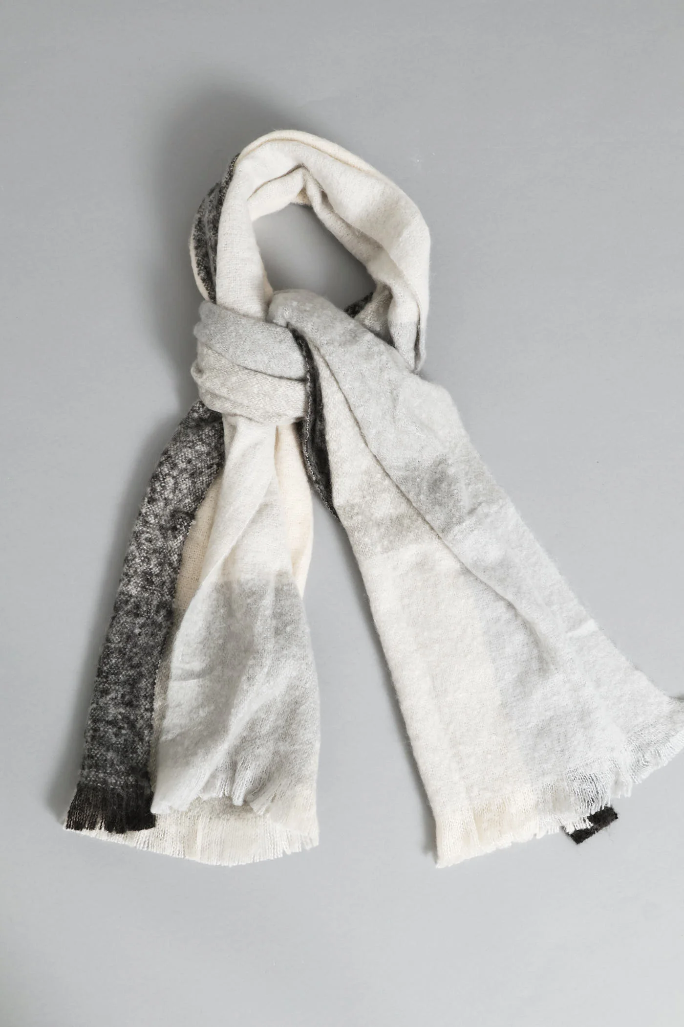 Winter Scarf - Black/Grey/Cream - Image 3