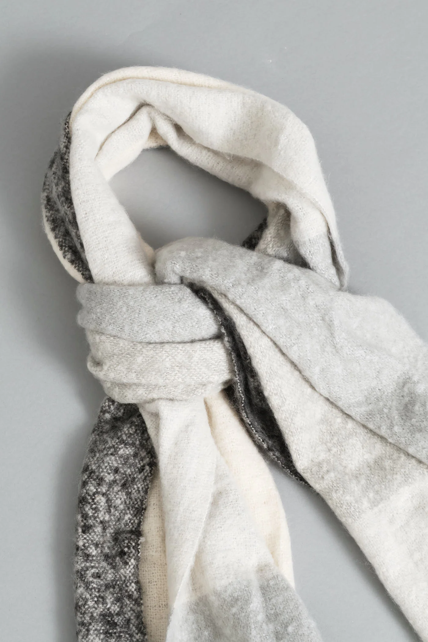 Winter Scarf - Black/Grey/Cream - Image 4