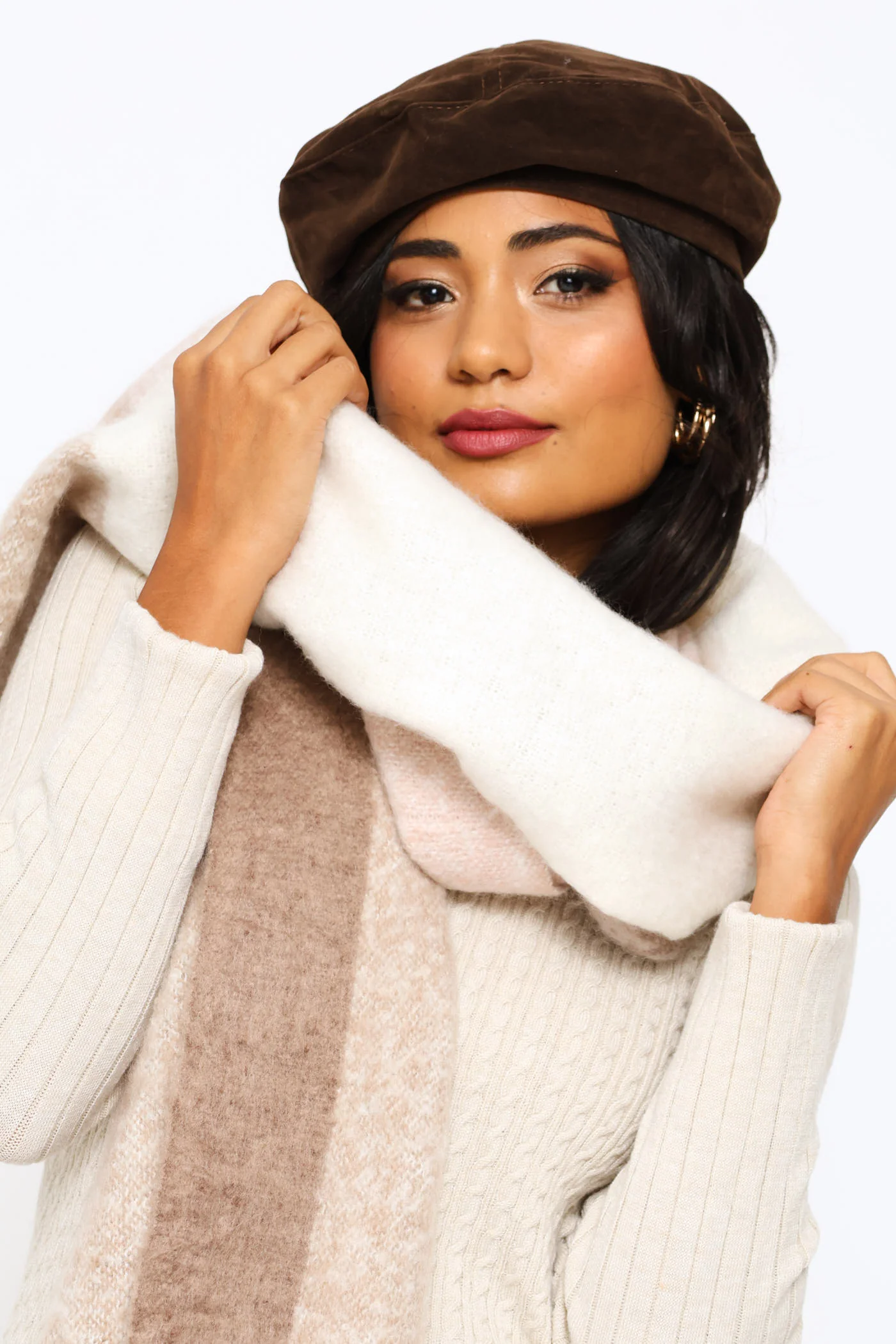 Winter Scarf - Mauve/Cream - Image 2