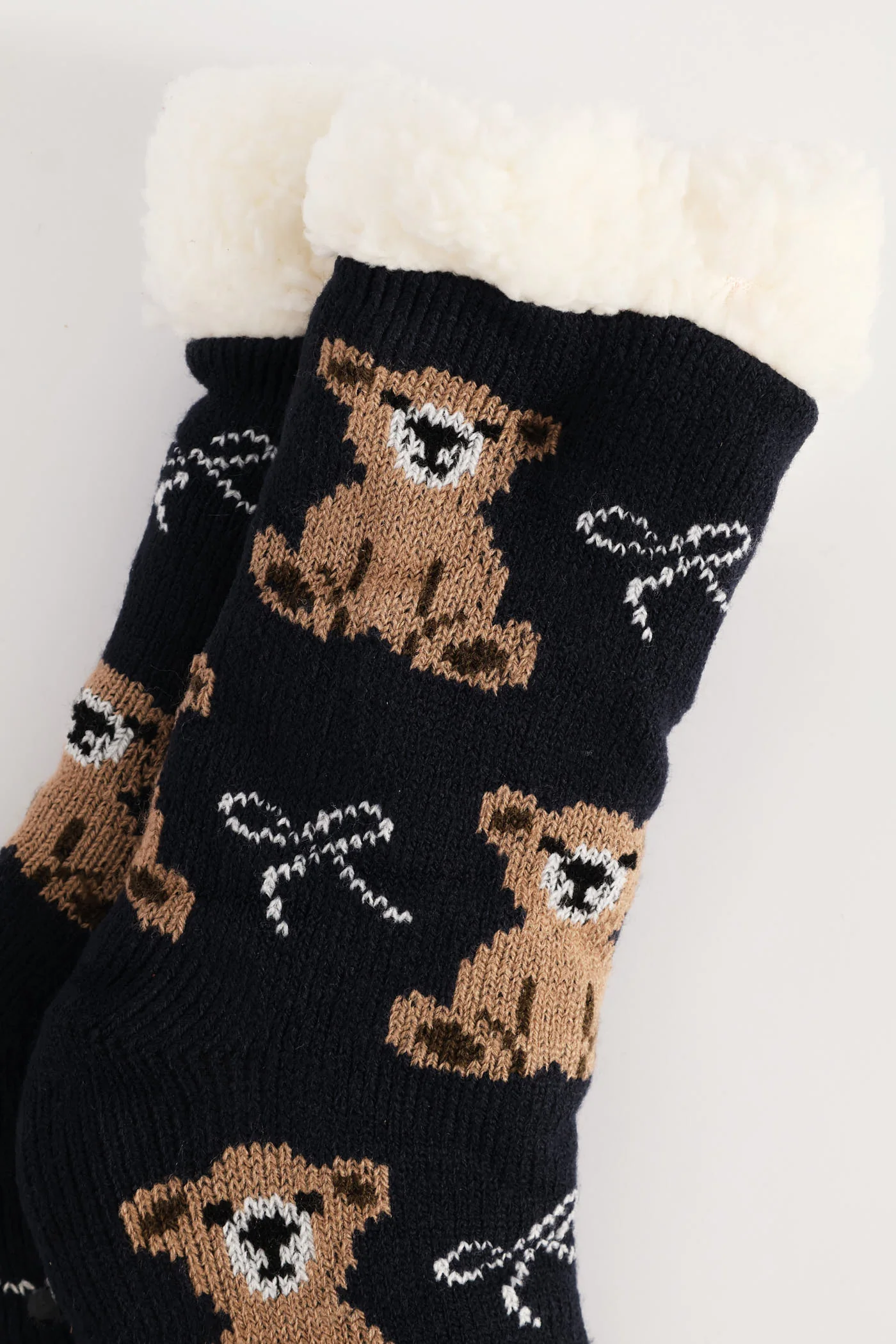 Winter Teddy Bed Socks - Navy - Image 2