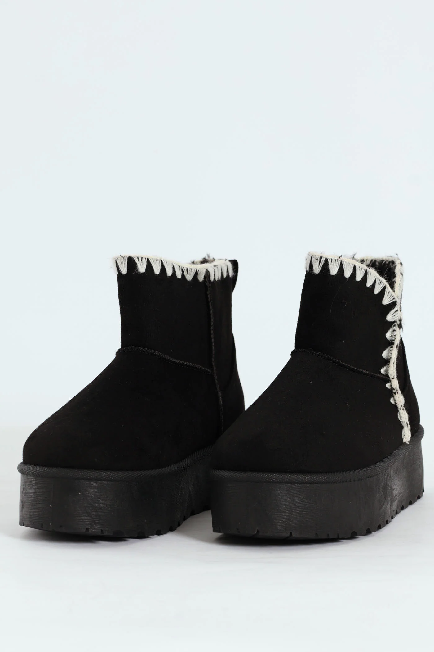 Wipstitch Flatform Bootie - Black - Image 3