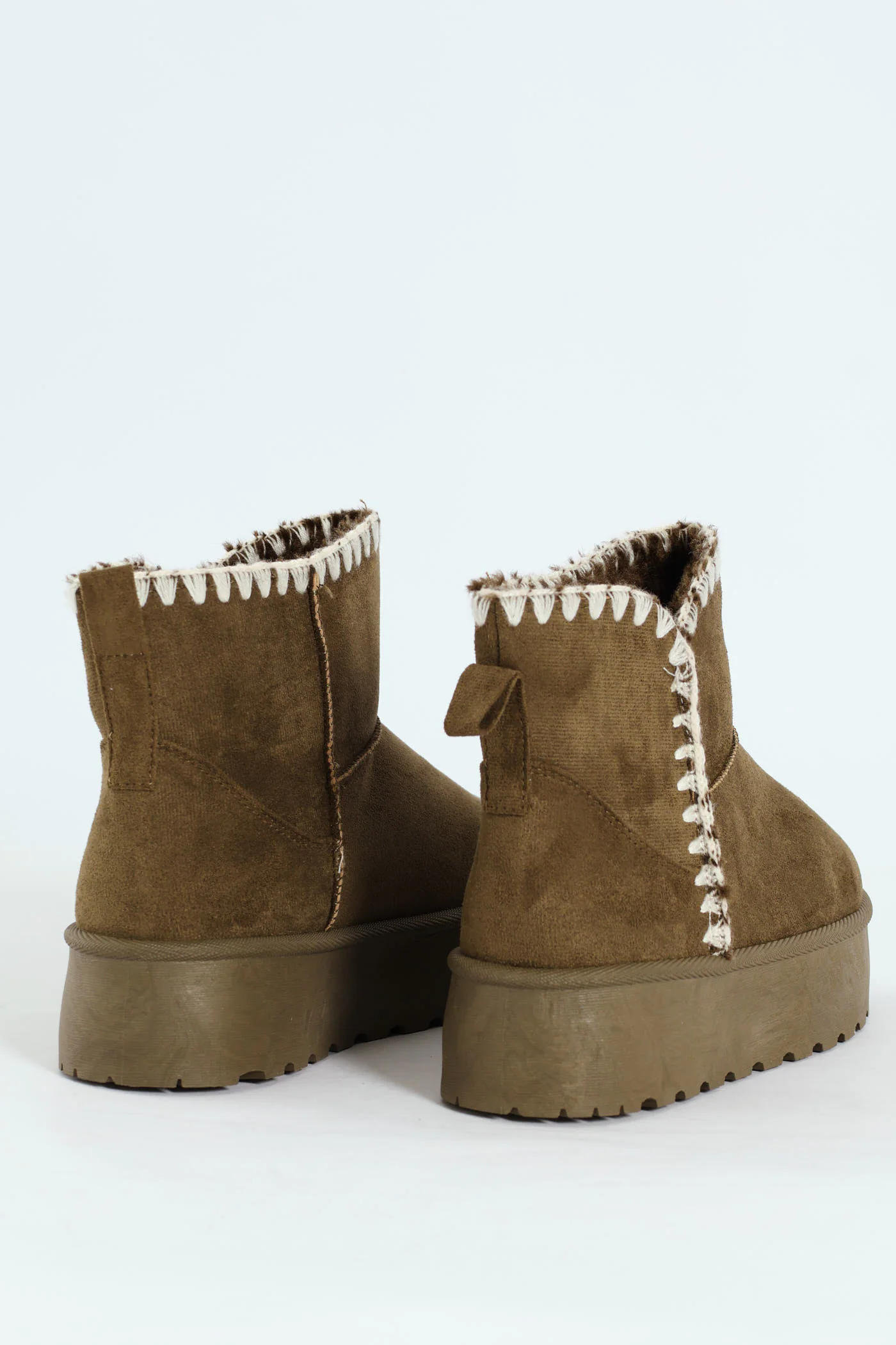 Wipstitch Flatform Bootie - Olive - Image 4