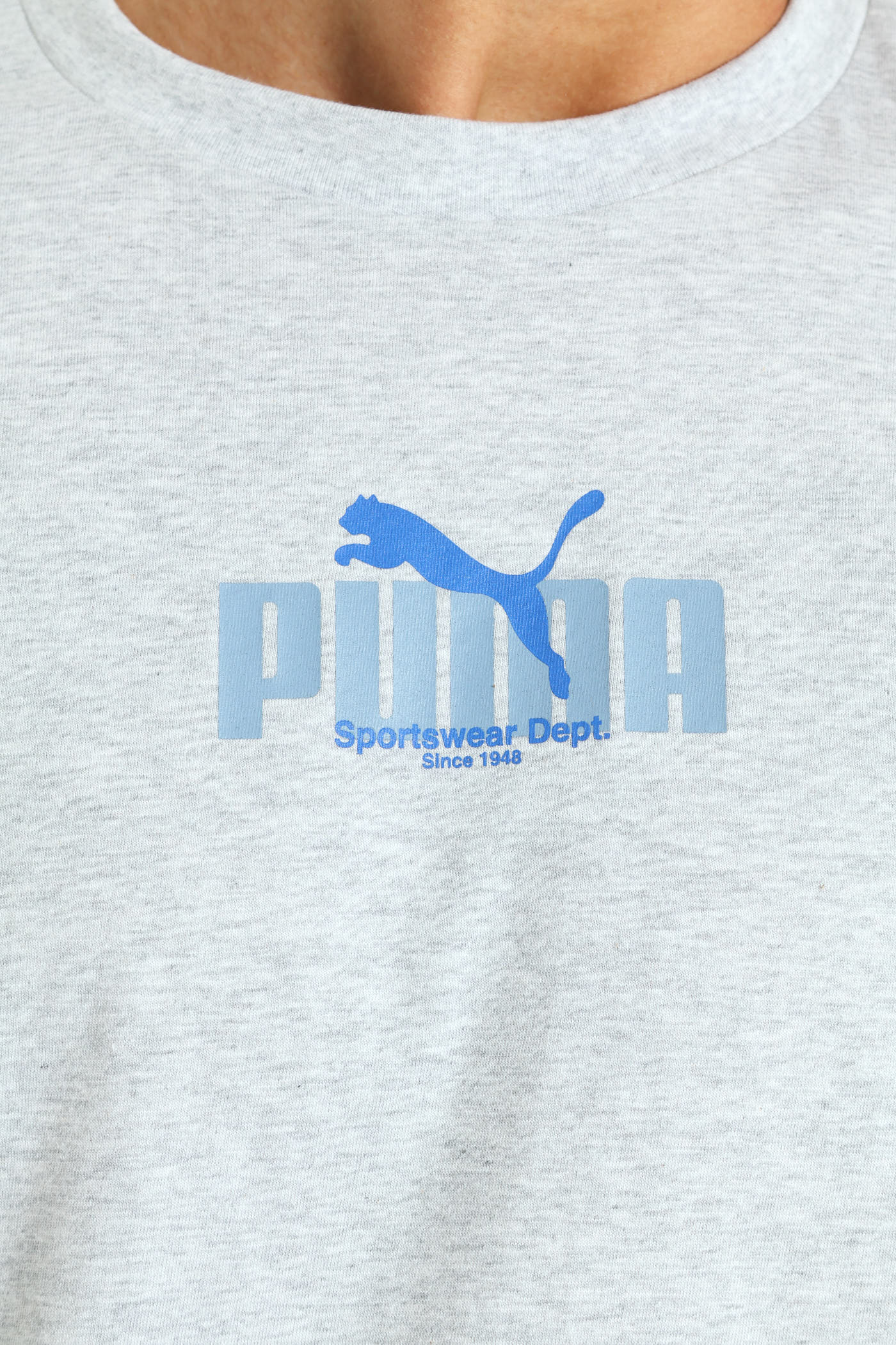 Wording Graphic Tee - Grey Melange - Image 2