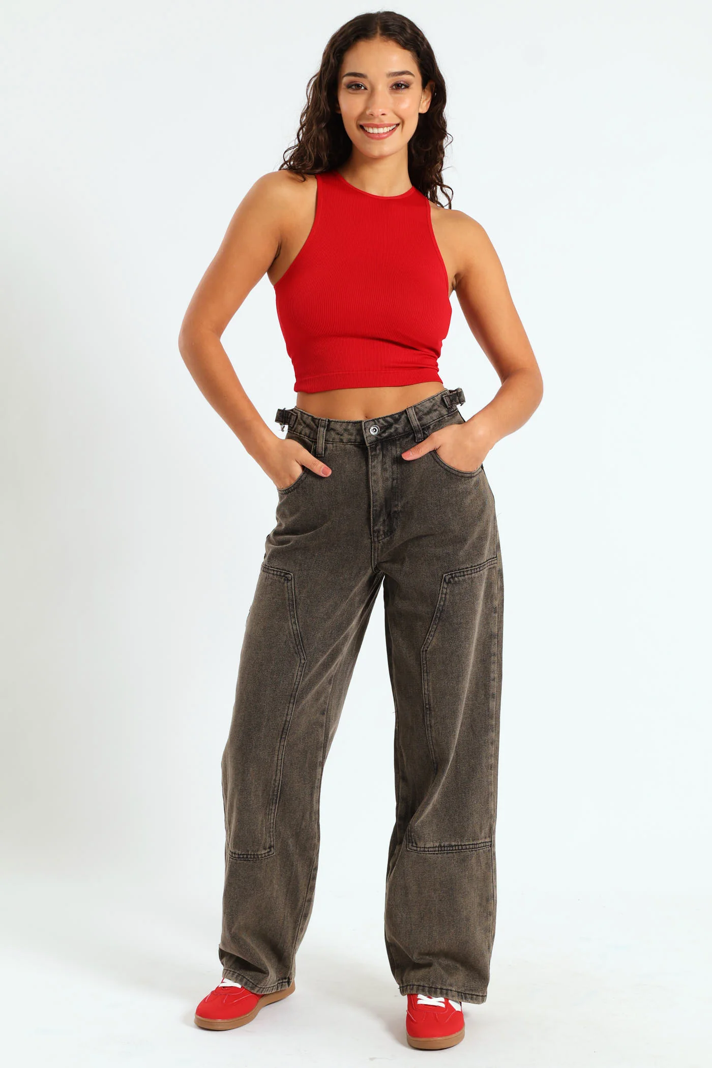 Worker Barrel Jean - Black/Brown - Image 2