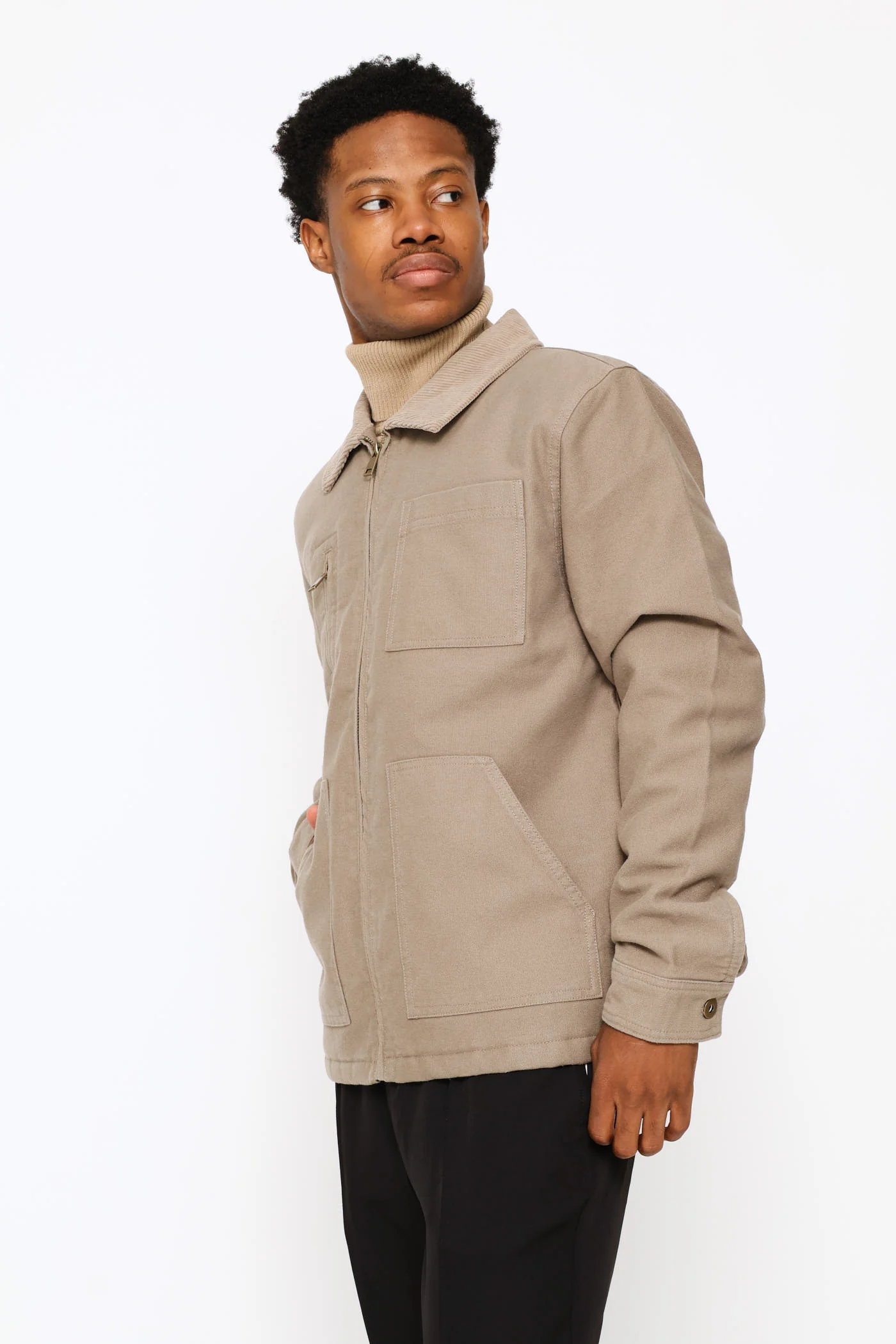 Worker Jacket - Taupe - Image 3