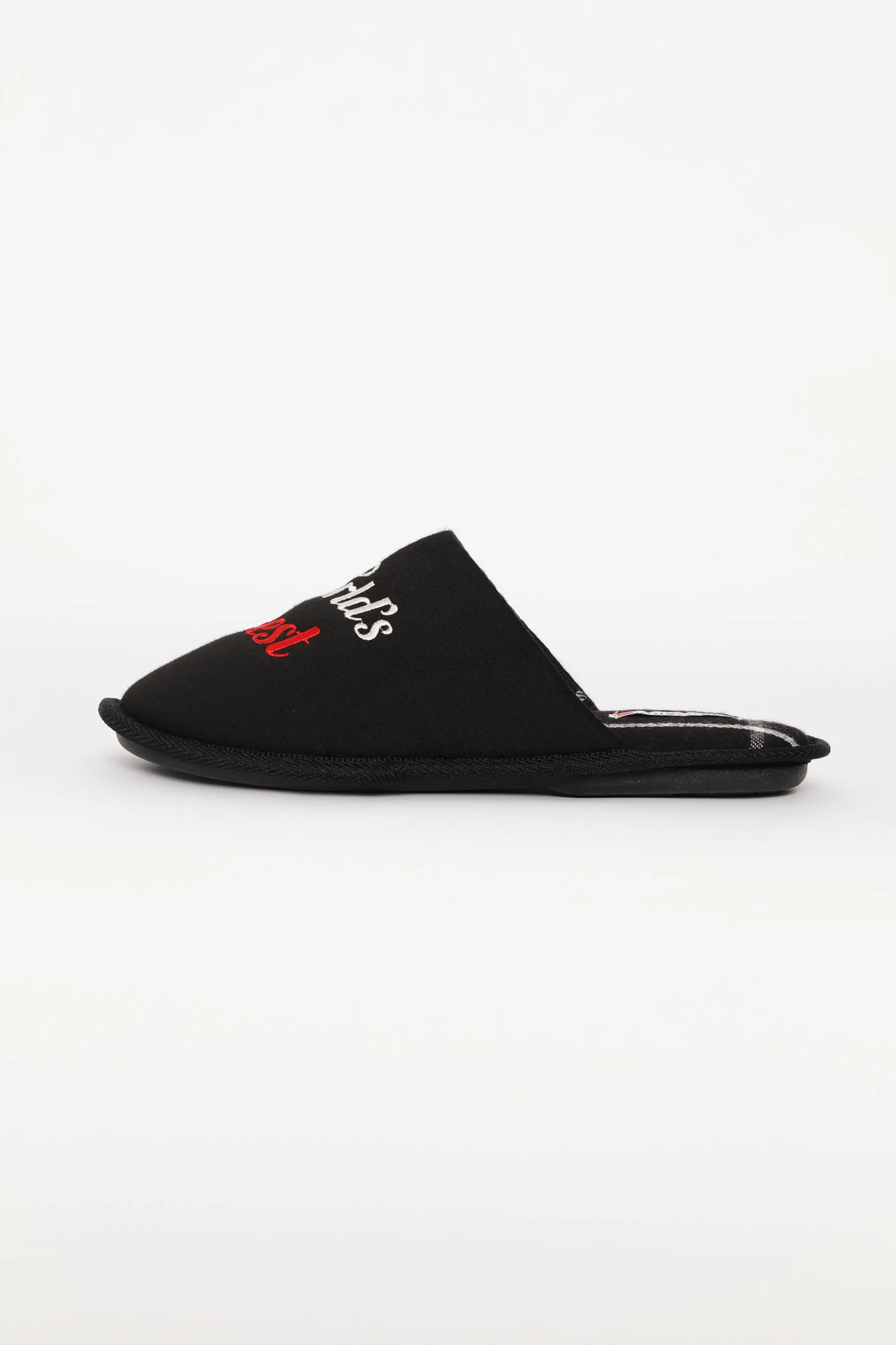 Worlds Best Dad Open Back Slipper - Black/Grey - Image 4