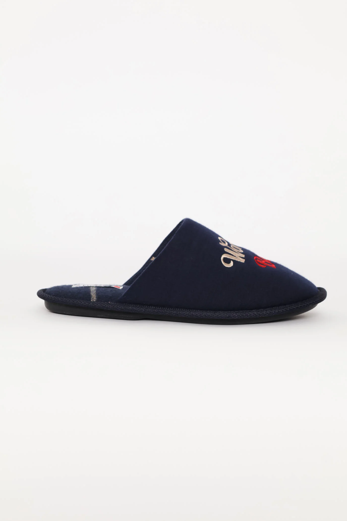 Worlds Best Dad Open Back Slipper - Navy/Beige - Image 3