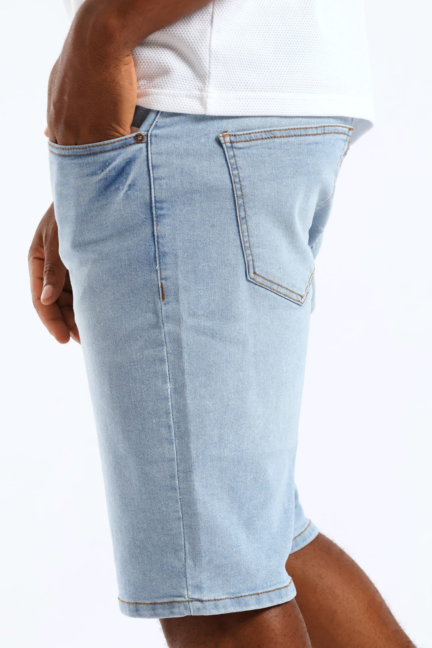 Worn In Denim Short - Light Wash - Image 3
