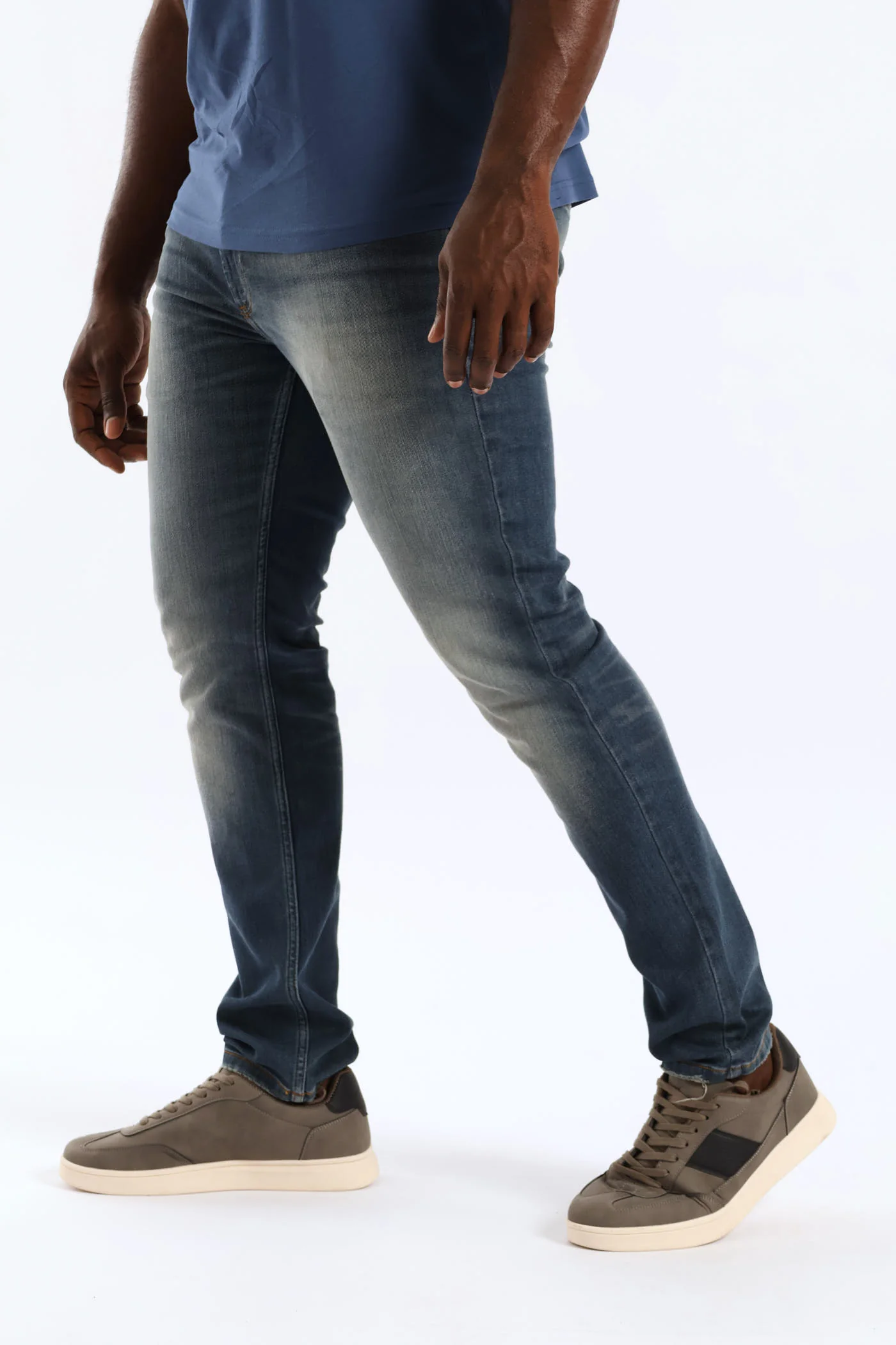 Worn In Skinny Denim - Dark Blue - Image 2