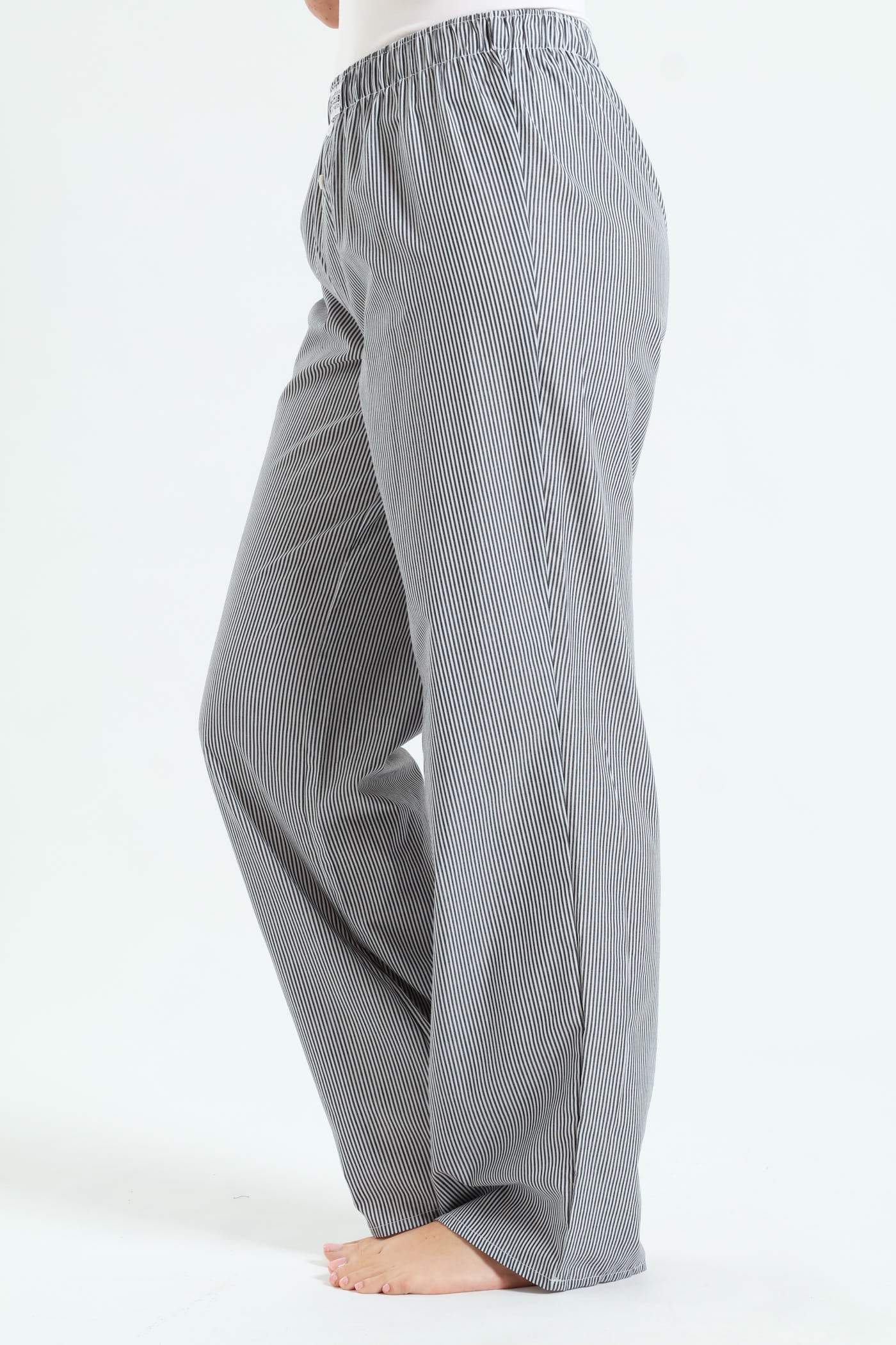 Woven Stripe Boxer Pants - Black/White - Image 2