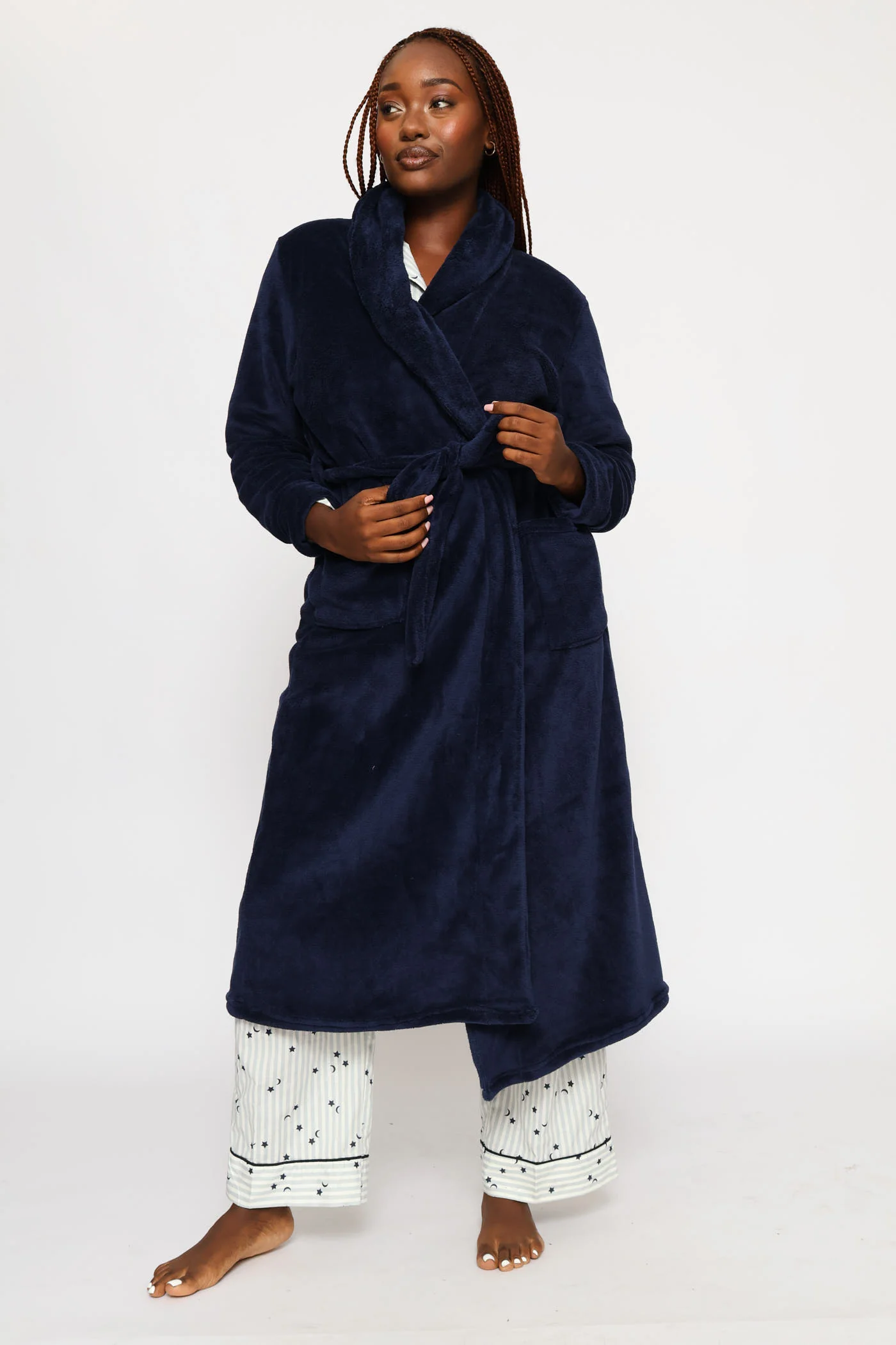 Wrap Gown - Navy - Image 3