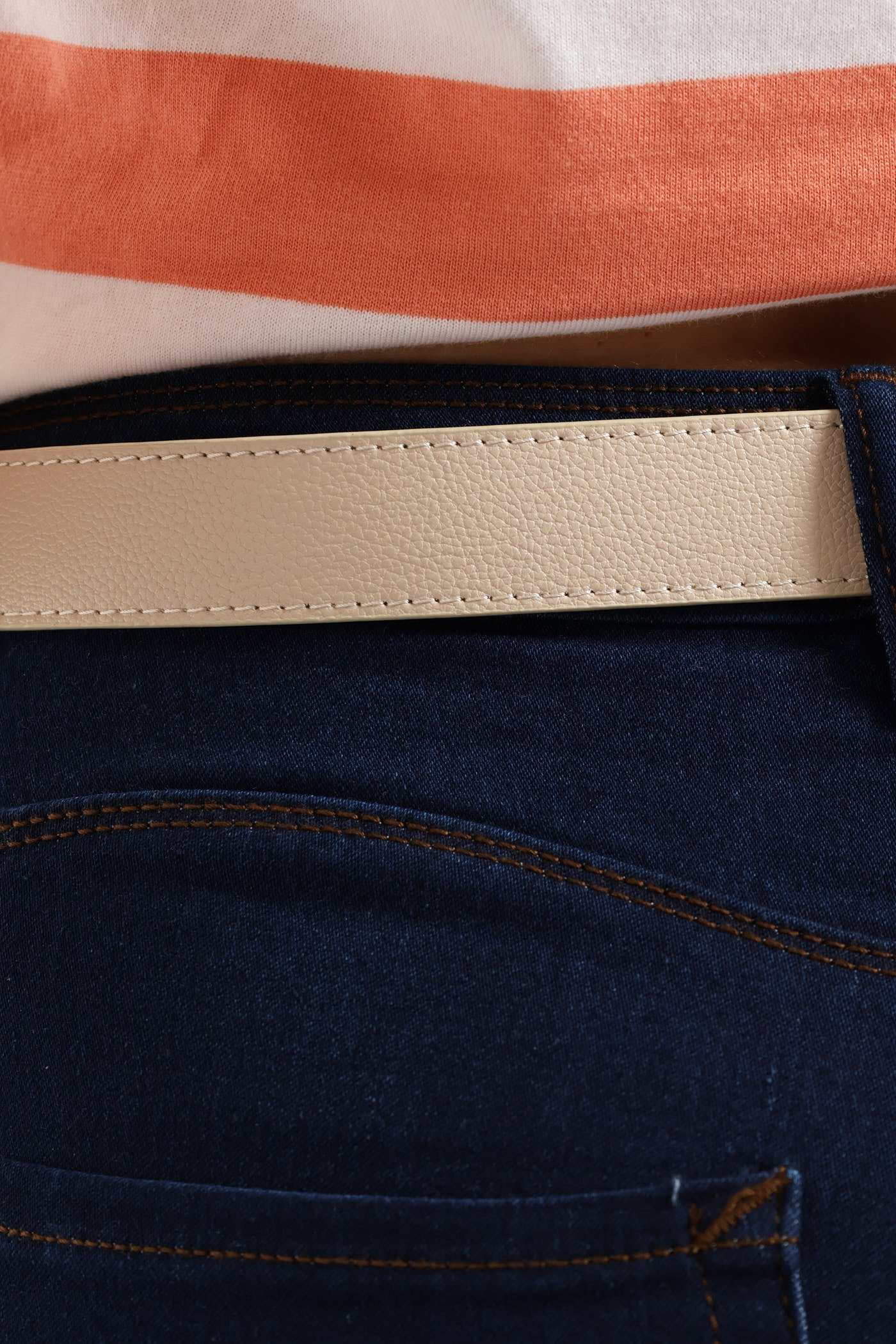 Wrapped Gold Buckle Fashion Belt - Stone - Image 3