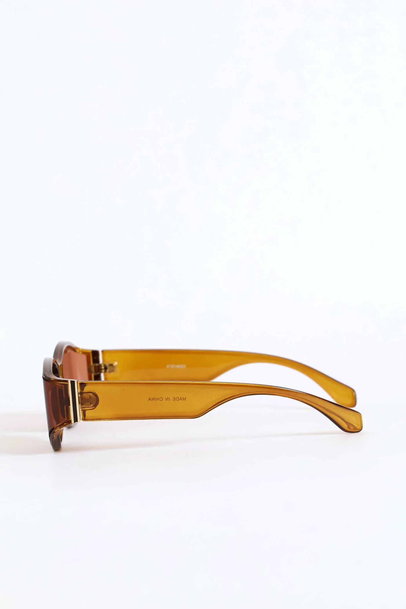 Wrapped Narrow Lense Crystal Frame Sunglasses - Olive - Image 3