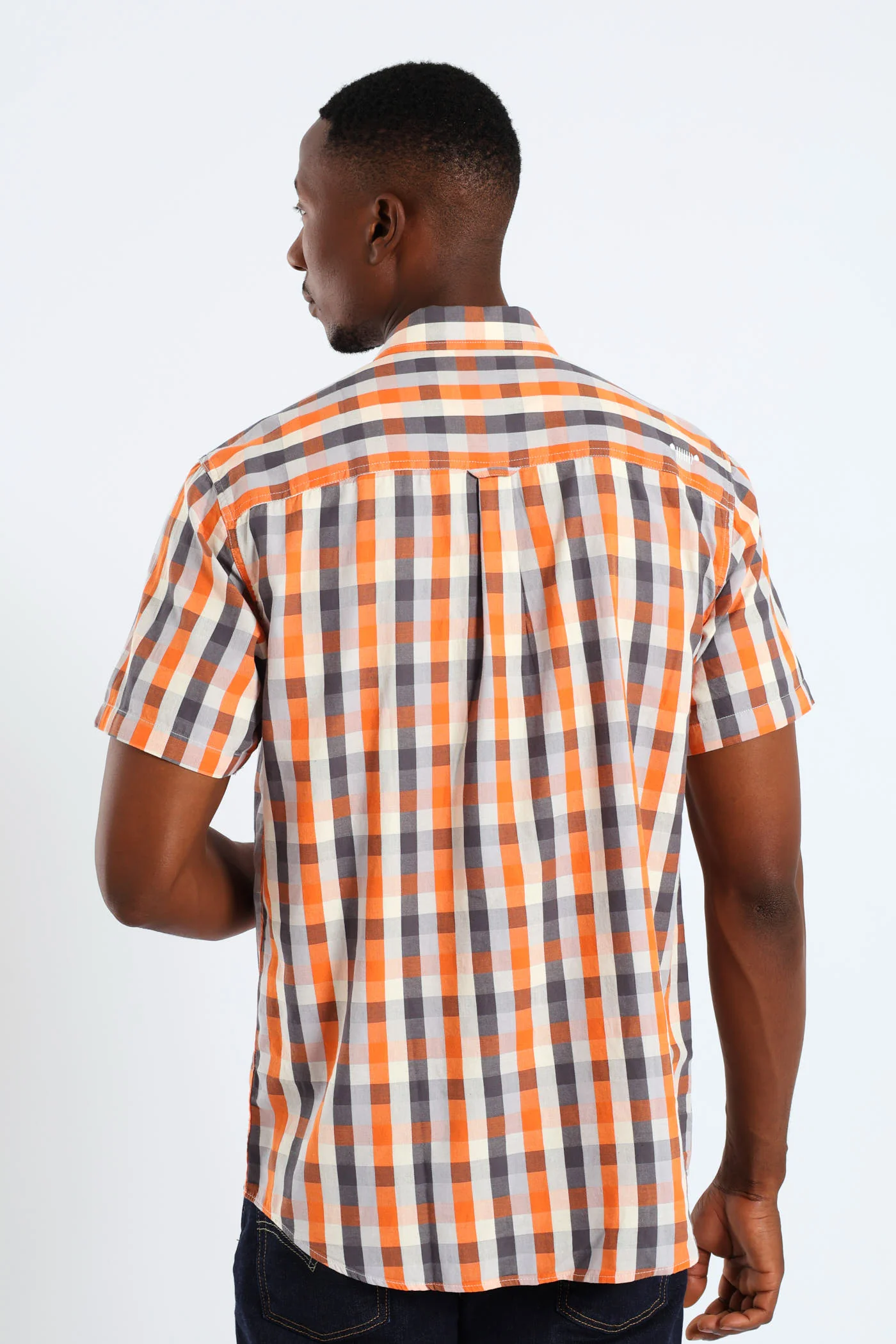 Yarn Dye Check Shirt - Orange - Image 4
