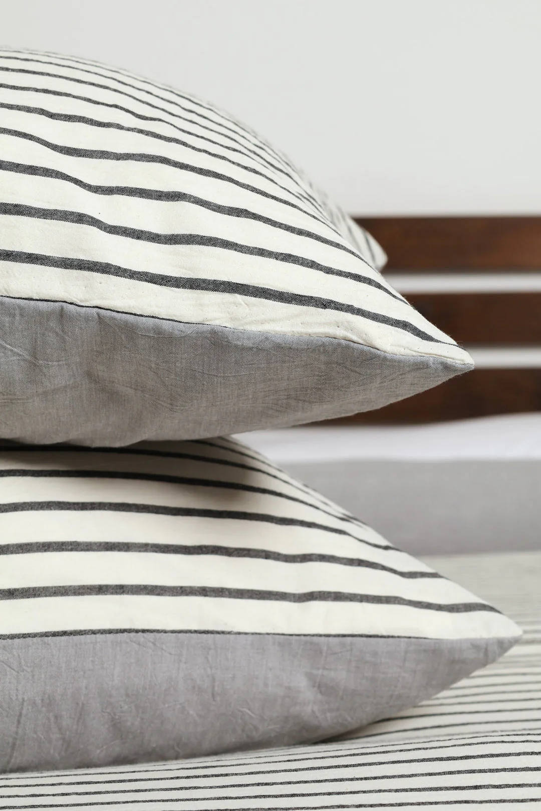 Yarn Dye Stripe Duvet Cover Set - Charcoal - Image 2