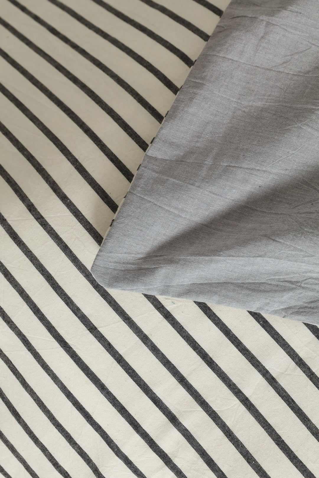 Yarn Dye Stripe Duvet Cover Set - Charcoal - Image 3
