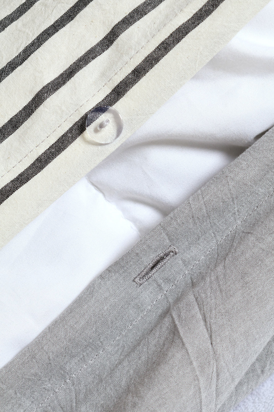 Yarn Dye Stripe Duvet Cover Set - Charcoal - Image 4