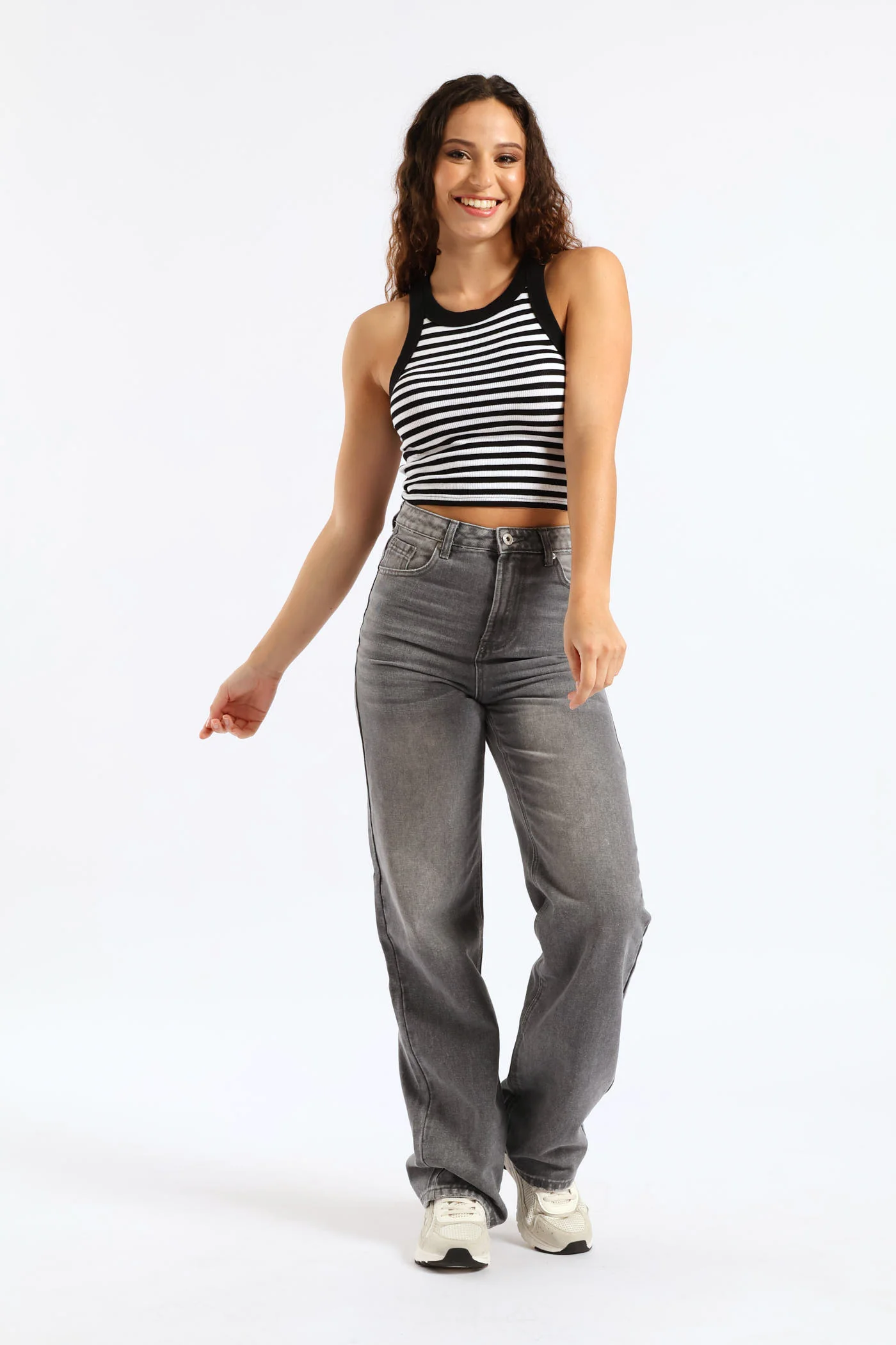 Yarn Dye Stripe Rib Tank - Black/White - Image 5