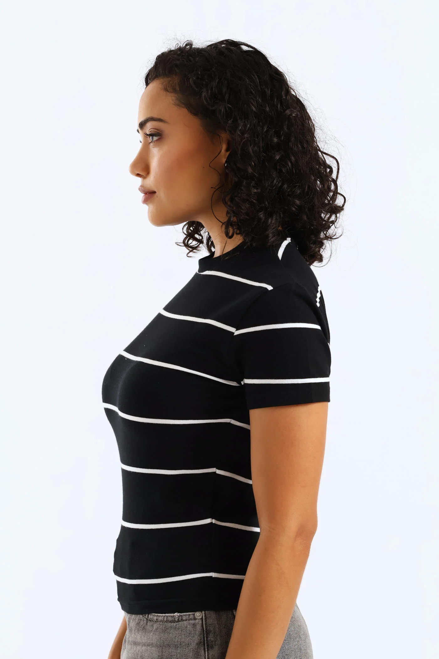 Yarn-Dye Stripe Tee - Black - Image 4
