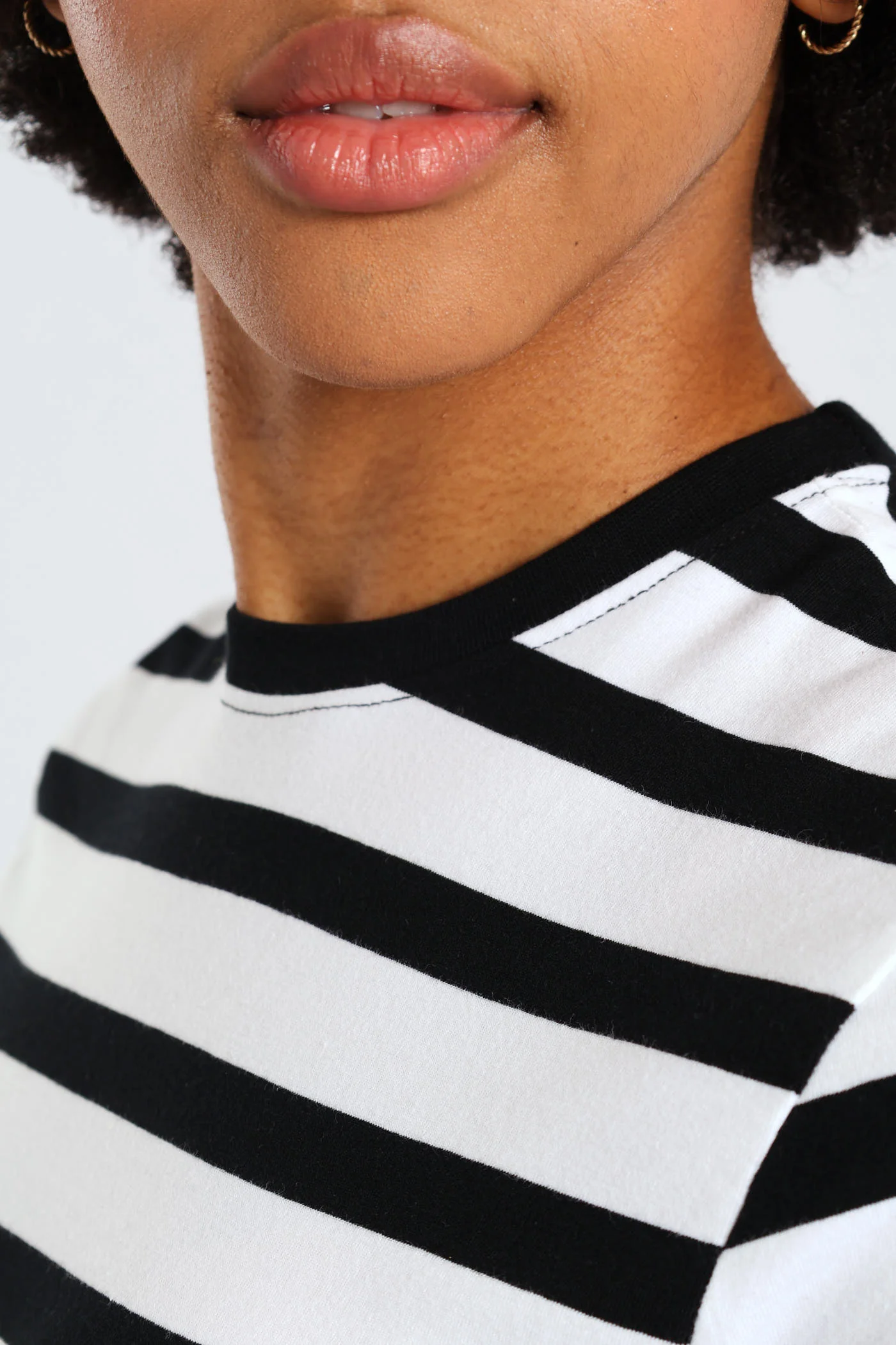 Yarn Dye Stripe Tee - Black/White - Image 2