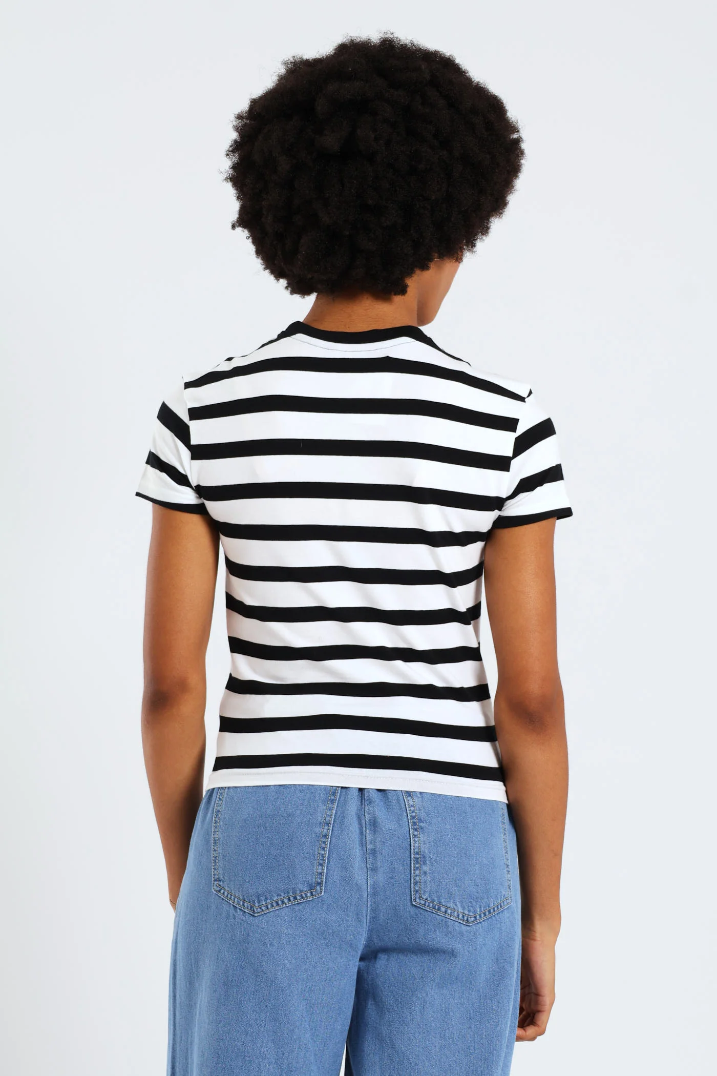 Yarn Dye Stripe Tee - Black/White - Image 4