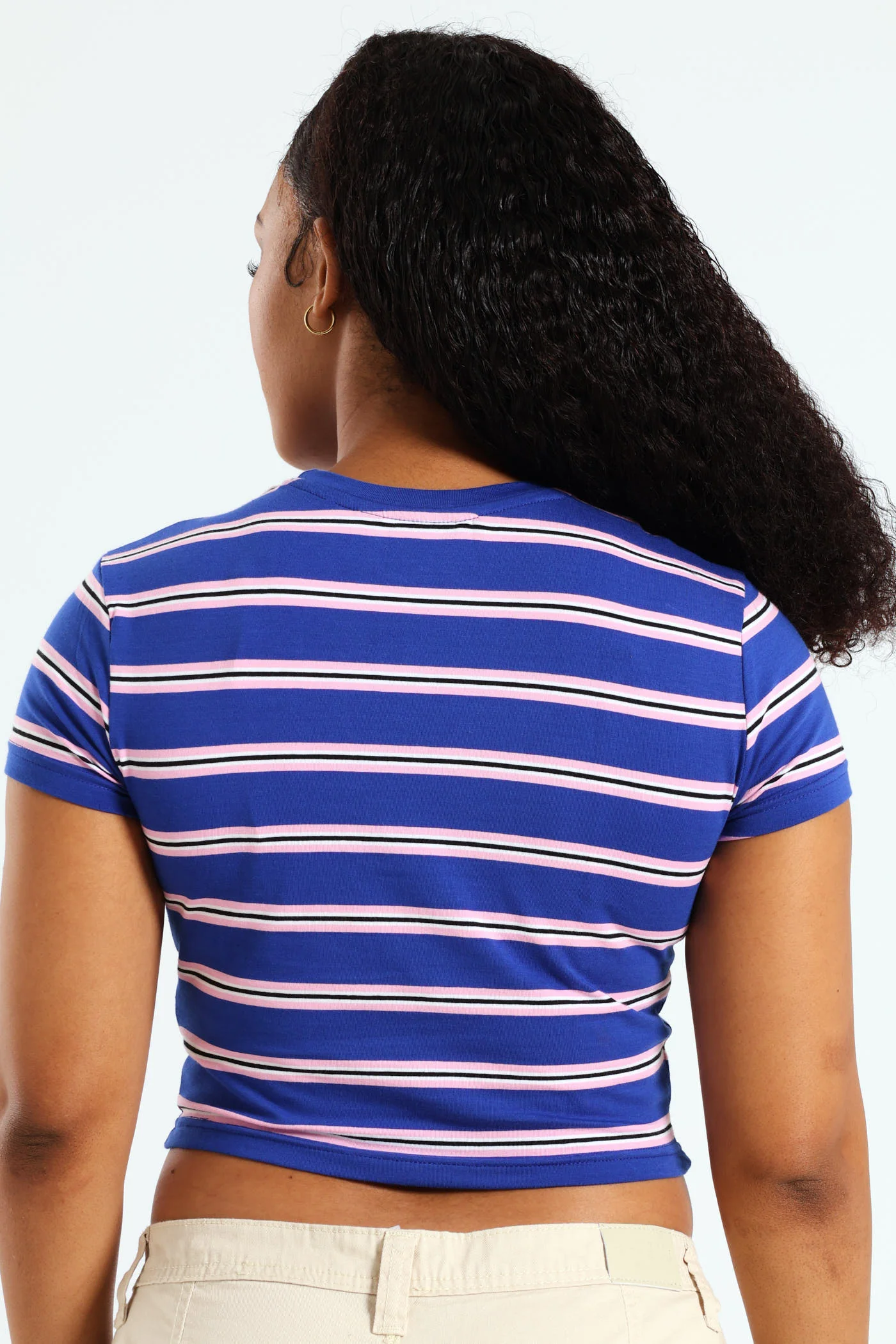 Yarn Dye Stripe Tee - Cobalt - Image 3