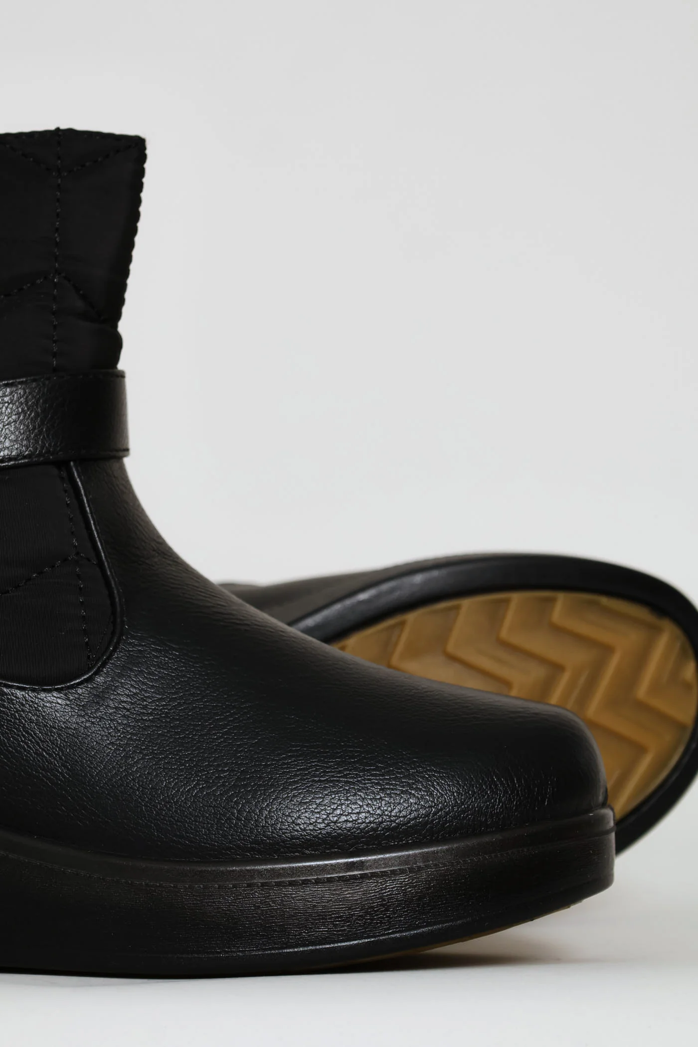 Yasmeen Quilted Buckle Wedge Ankle Boot - Black - Image 8