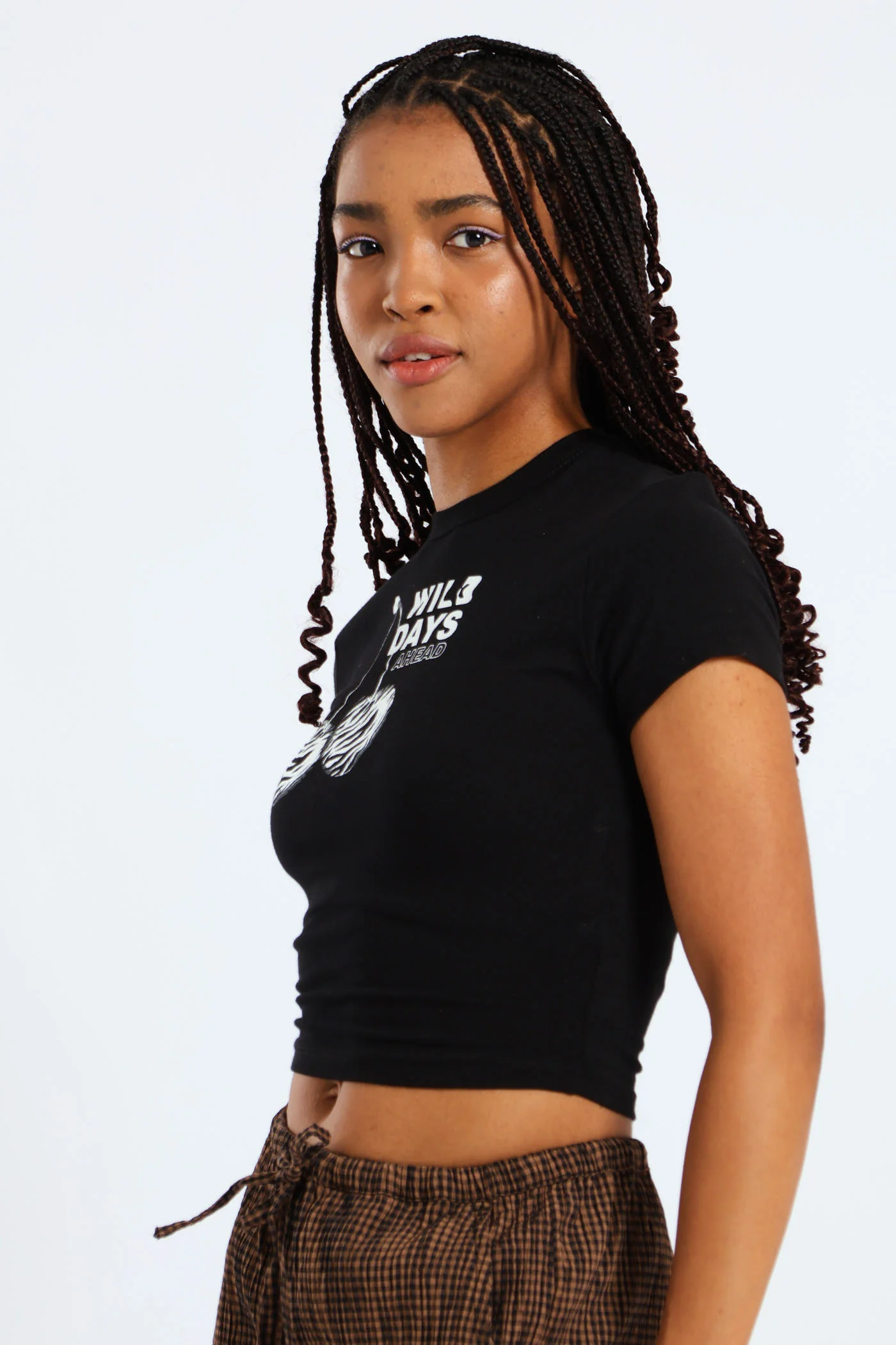 Zebra Cherry Baby Tee - Black - Image 3