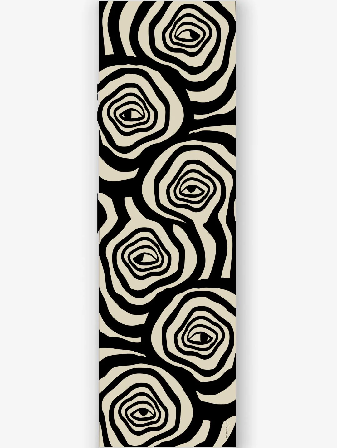 Zebra Eye Rectangular Silk Touch Scarf - Black/Cream - Image 2