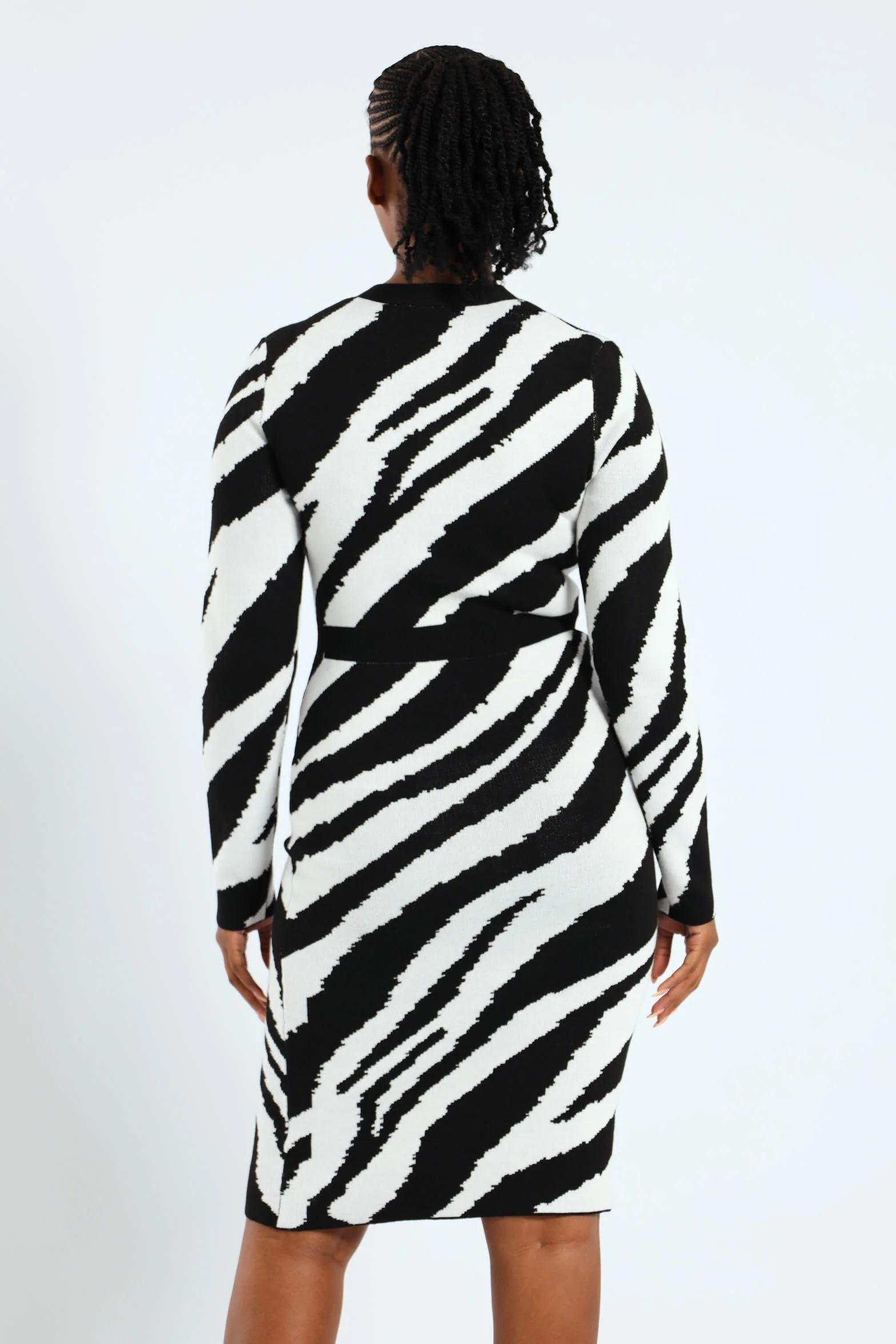 Zebra Preppy Bodycon Dress - Image 3