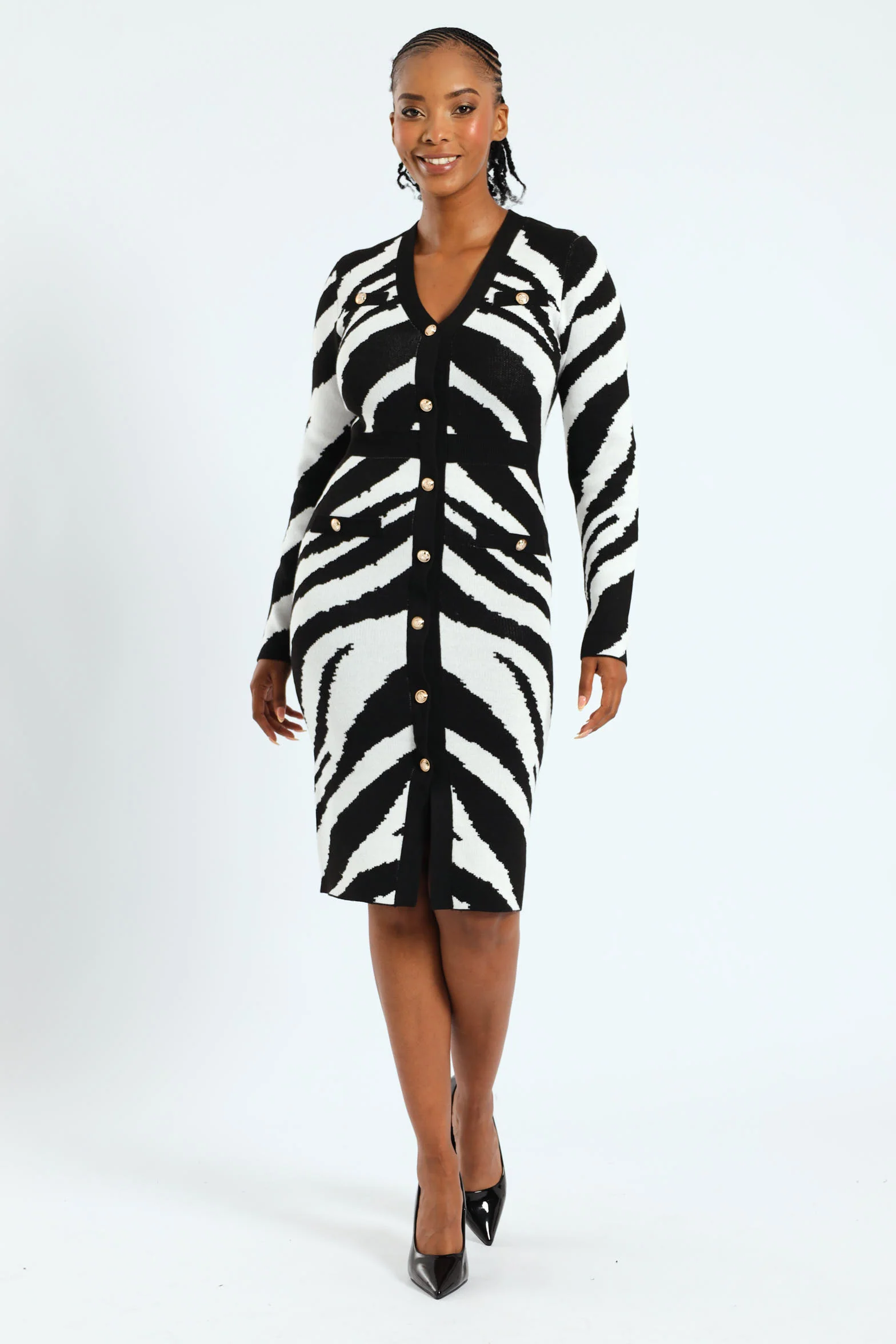 Zebra Preppy Bodycon Dress - Image 5